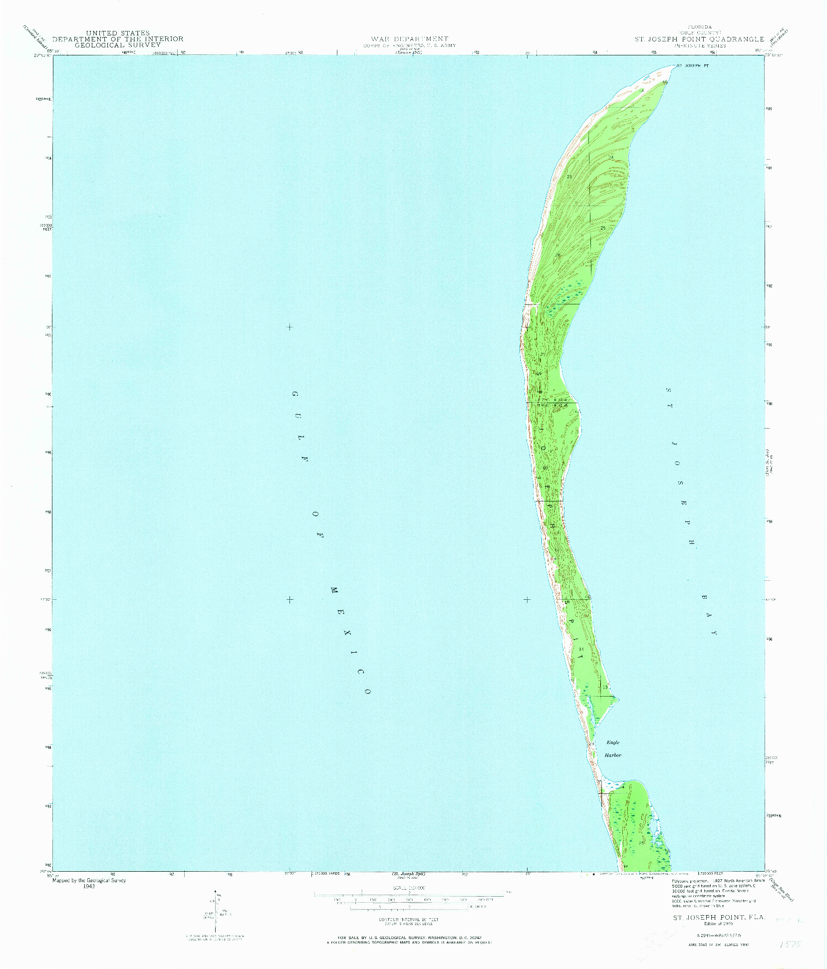 USGS 1:24000-SCALE QUADRANGLE FOR ST. JOSEPH POINT, FL 1945