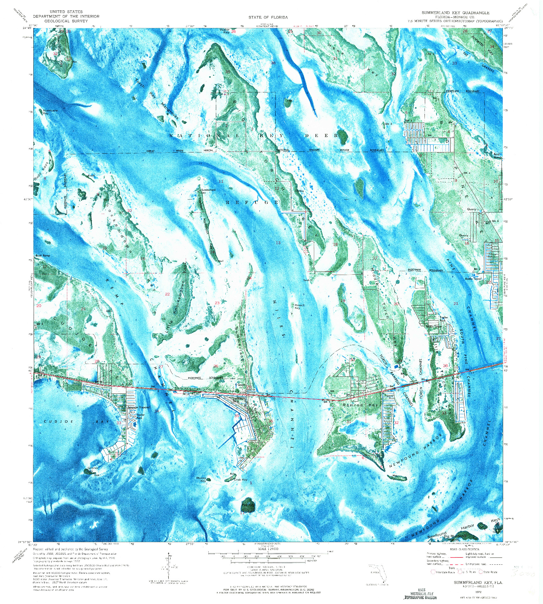 USGS 1:24000-SCALE QUADRANGLE FOR SUMMERLAND KEY, FL 1972