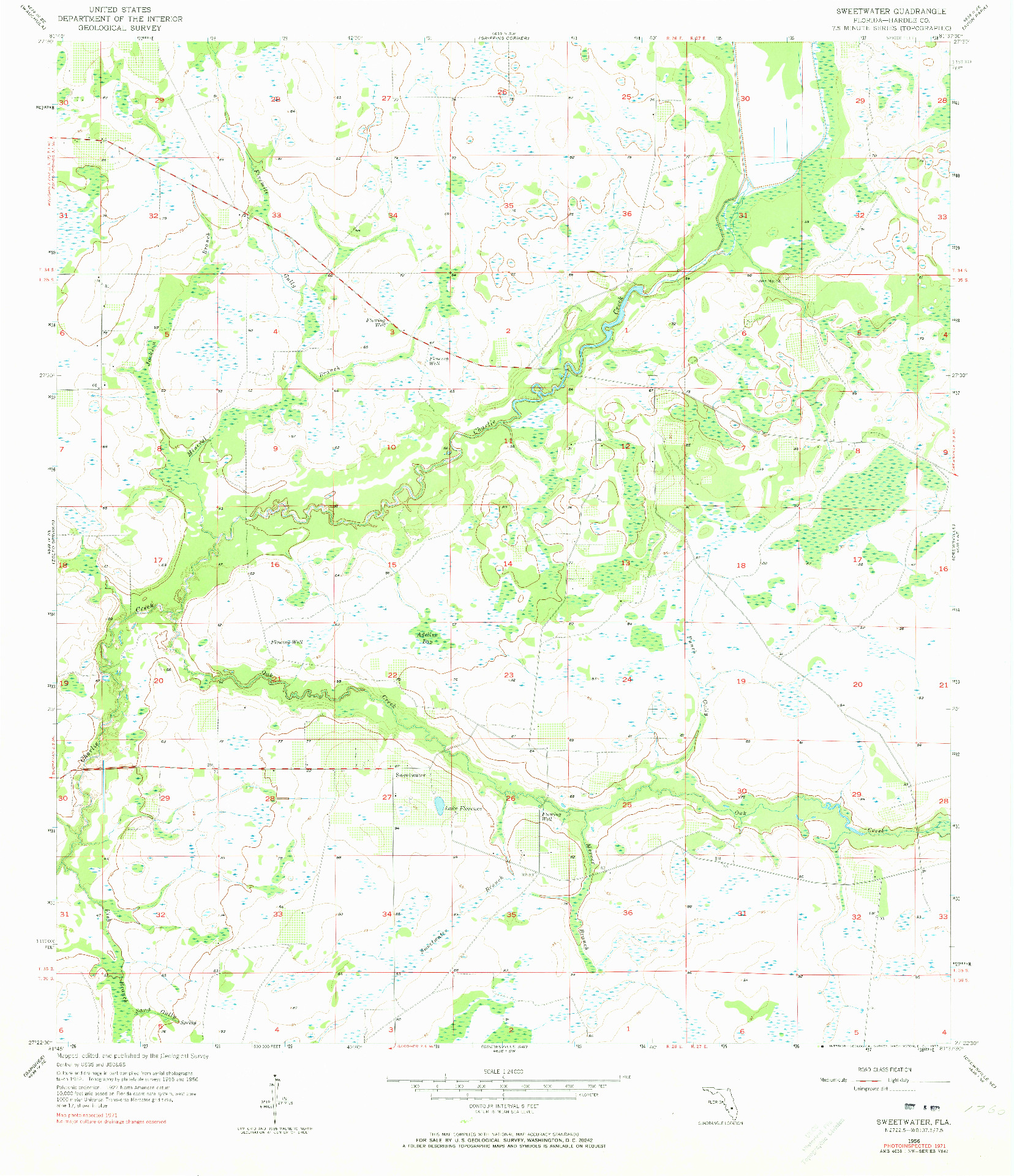 USGS 1:24000-SCALE QUADRANGLE FOR SWEETWATER, FL 1956