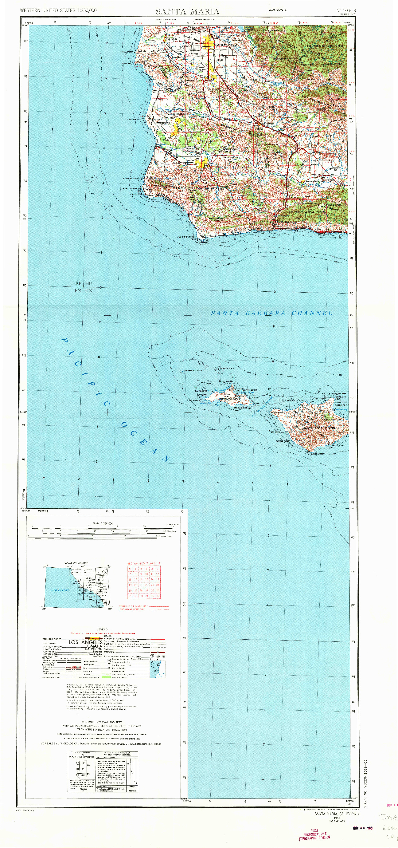 USGS 1:250000-SCALE QUADRANGLE FOR SANTA MARIA, CA 1956