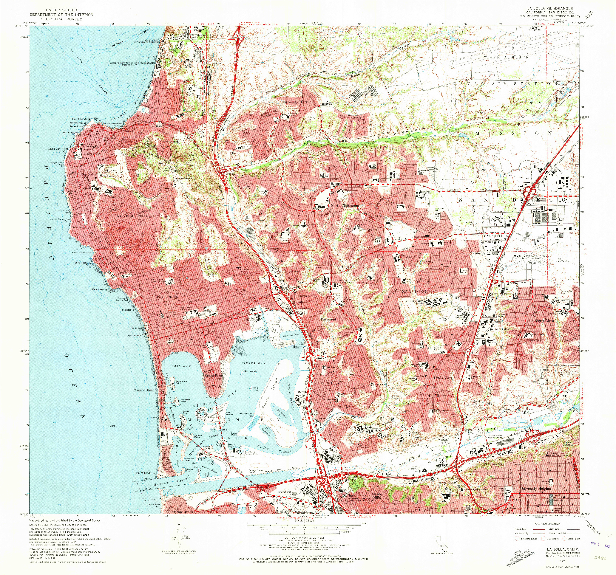 USGS 1:24000-SCALE QUADRANGLE FOR LA JOLLA, CA 1967