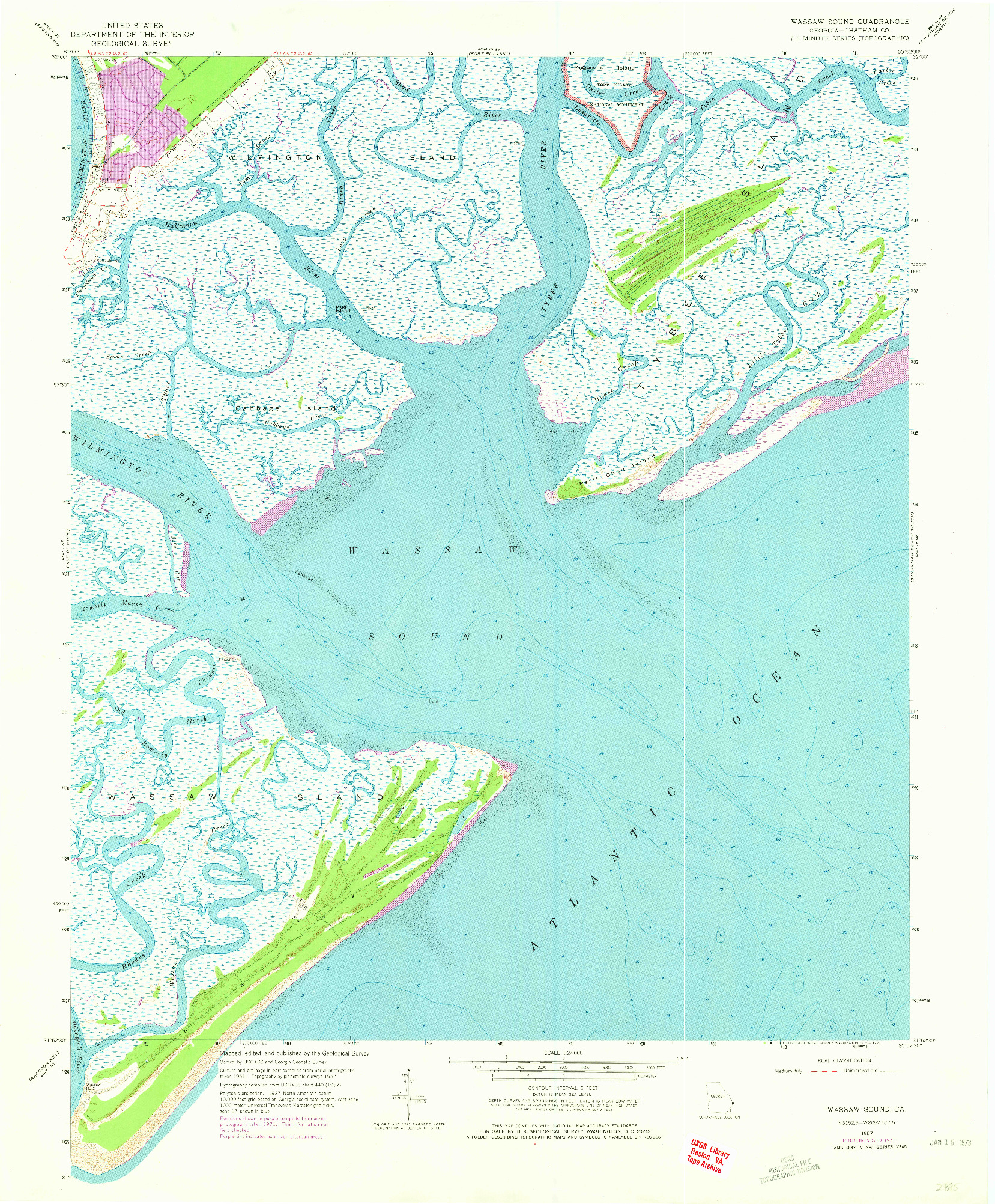 USGS 1:24000-SCALE QUADRANGLE FOR WASSAW SOUND, GA 1957