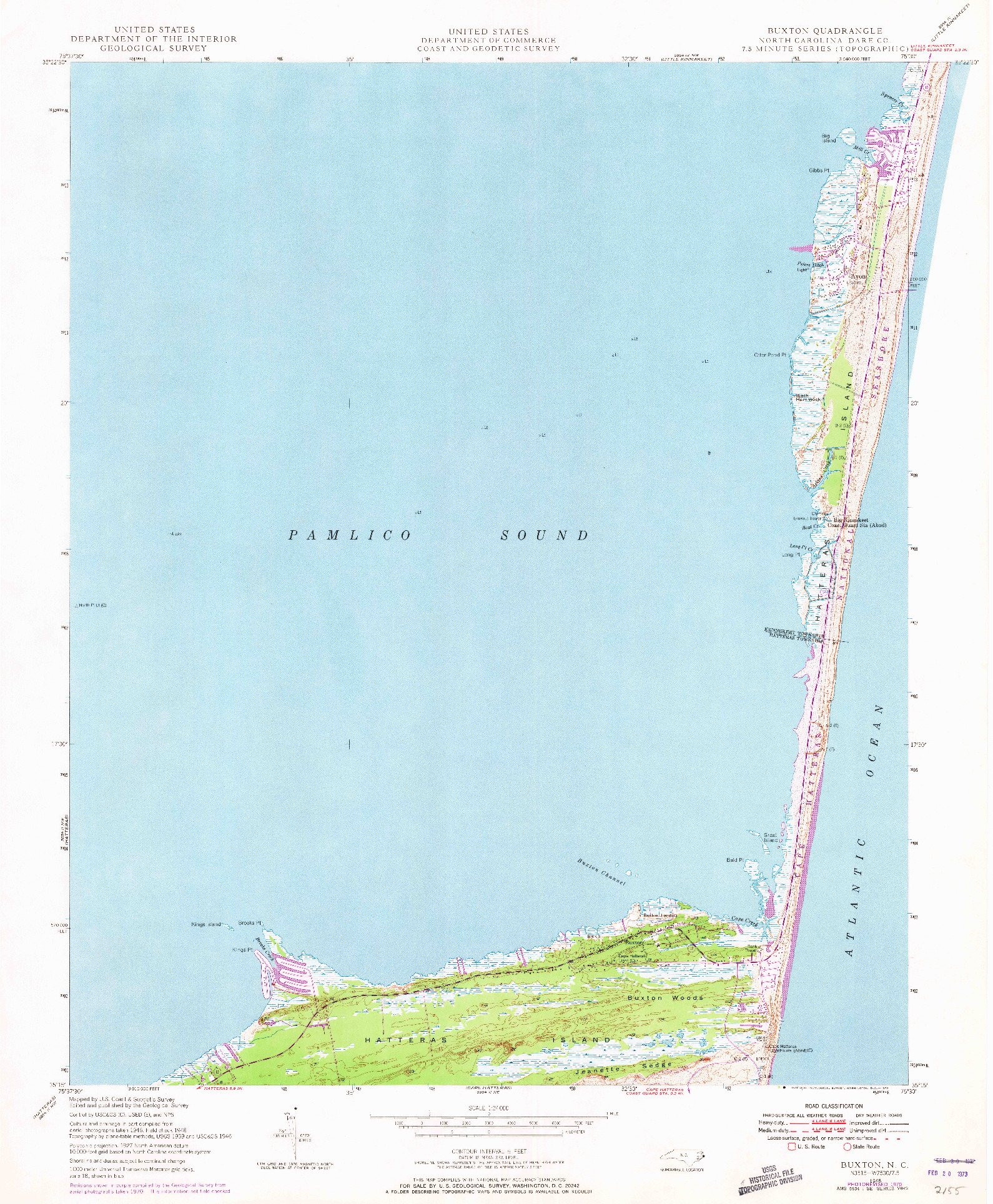 USGS 1:24000-SCALE QUADRANGLE FOR BUXTON, NC 1948