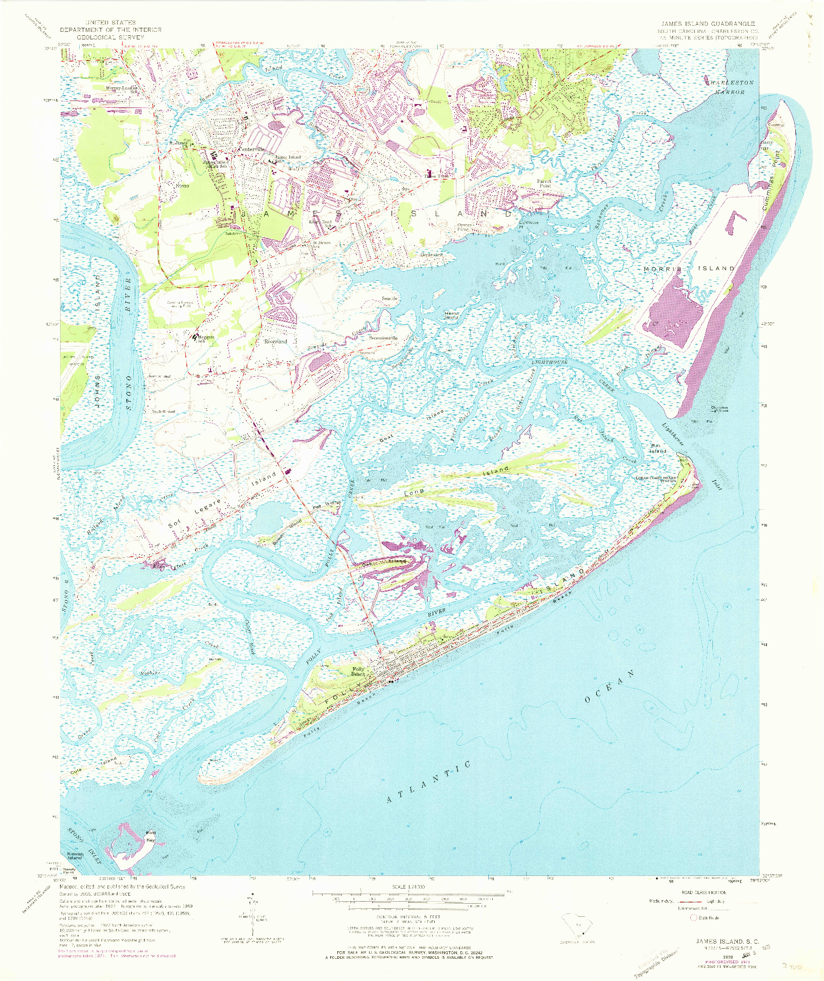 USGS 1:24000-SCALE QUADRANGLE FOR JAMES ISLAND, SC 1959