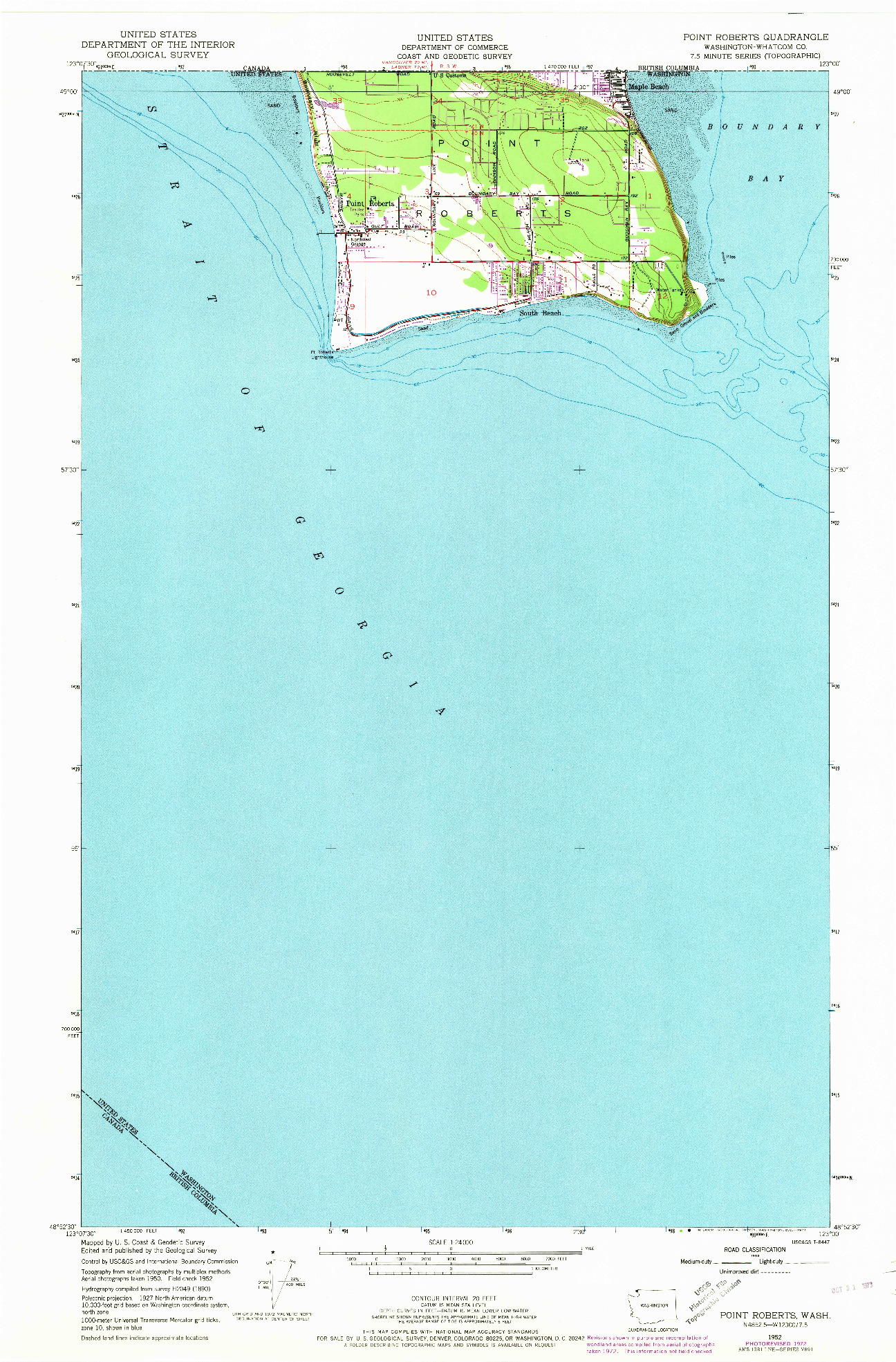 USGS 1:24000-SCALE QUADRANGLE FOR POINT ROBERTS, WA 1952