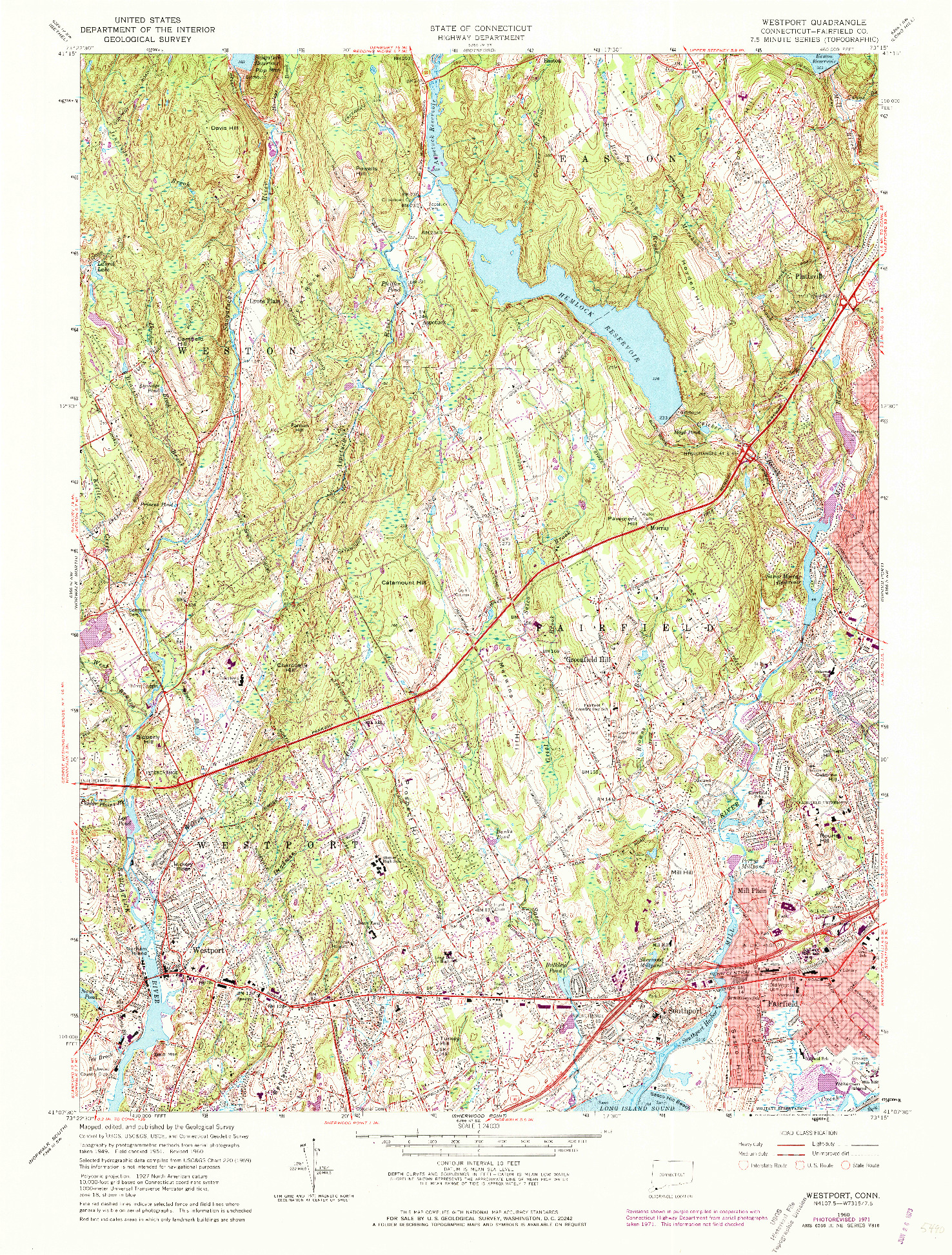 USGS 1:24000-SCALE QUADRANGLE FOR WESTPORT, CT 1960