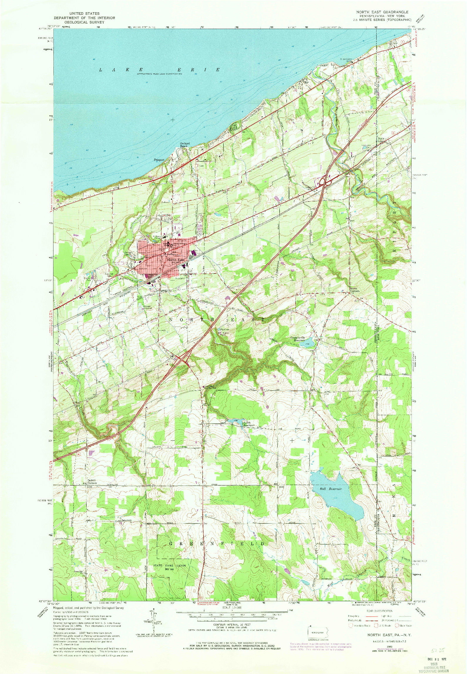 USGS 1:24000-SCALE QUADRANGLE FOR NORTH EAST, PA 1960