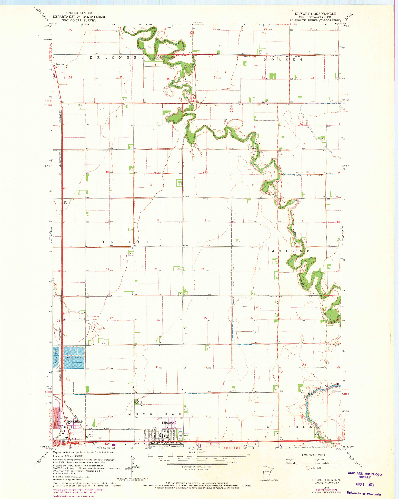 USGS 1:24000-SCALE QUADRANGLE FOR DILWORTH, MN 1964