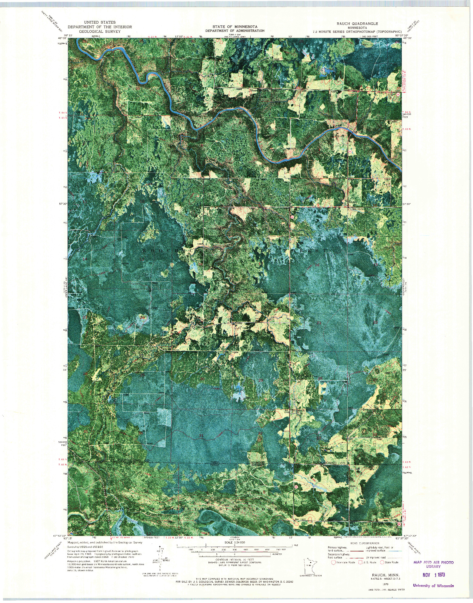 USGS 1:24000-SCALE QUADRANGLE FOR RAUCH, MN 1970