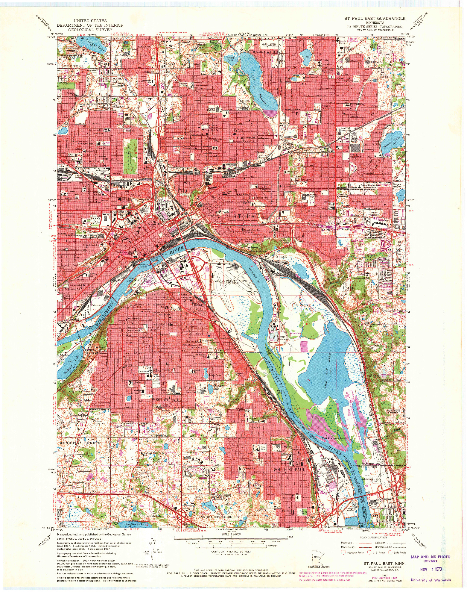 USGS 1:24000-SCALE QUADRANGLE FOR ST. PAUL EAST, MN 1967