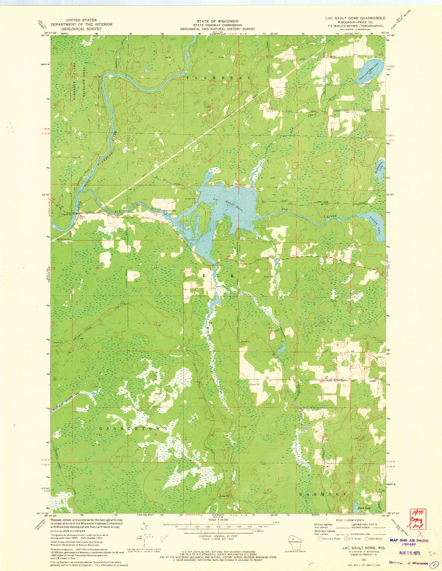 USGS 1:24000-SCALE QUADRANGLE FOR LAC SAULT DORE, WI 1971