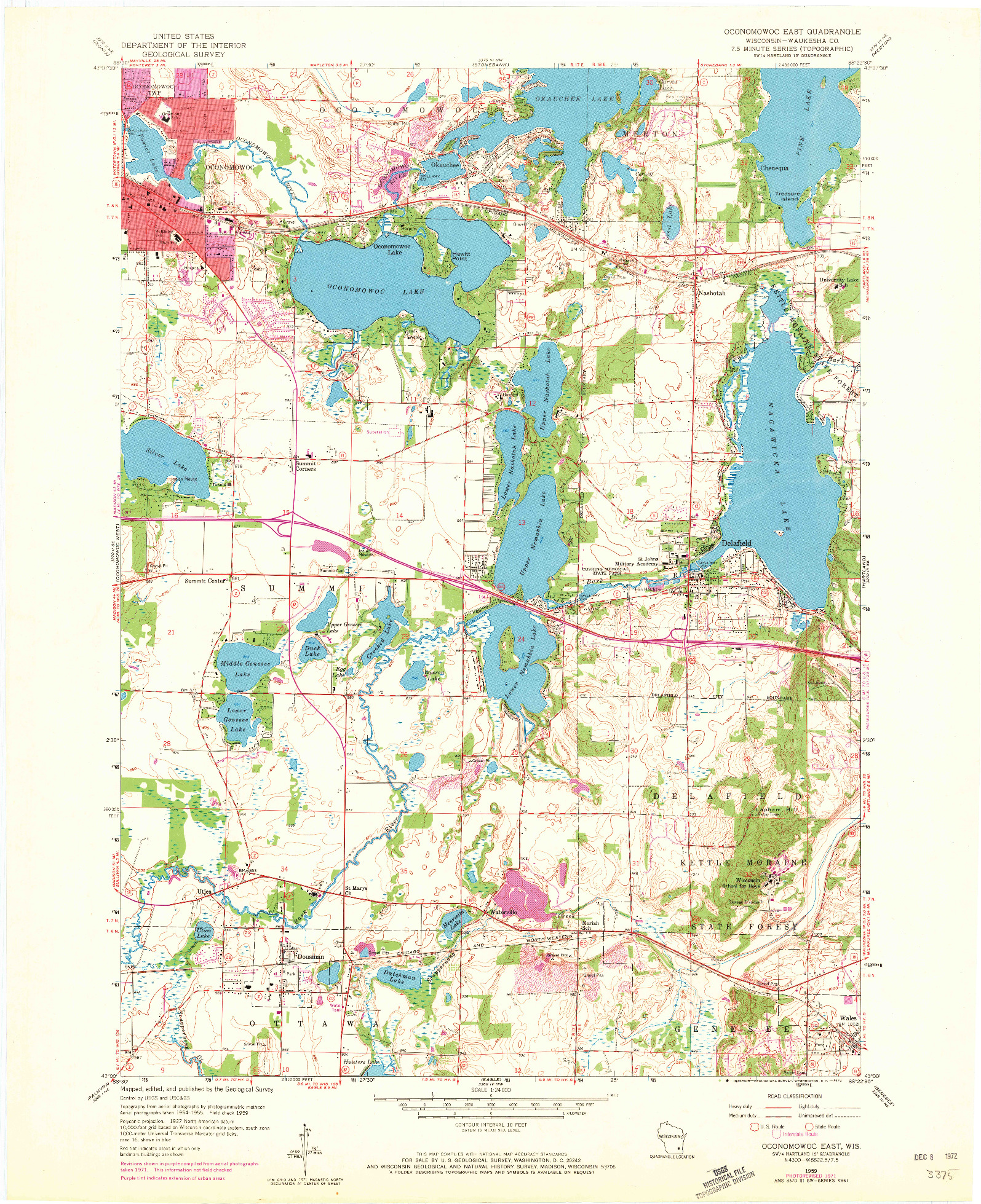 USGS 1:24000-SCALE QUADRANGLE FOR OCONOMOWOC EAST, WI 1959