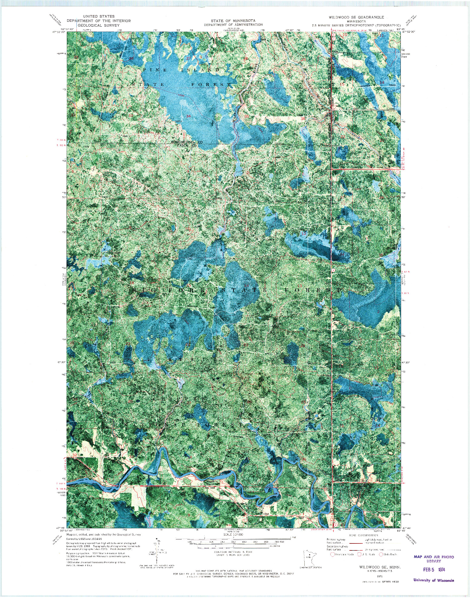 USGS 1:24000-SCALE QUADRANGLE FOR WILDWOOD SE, MN 1971