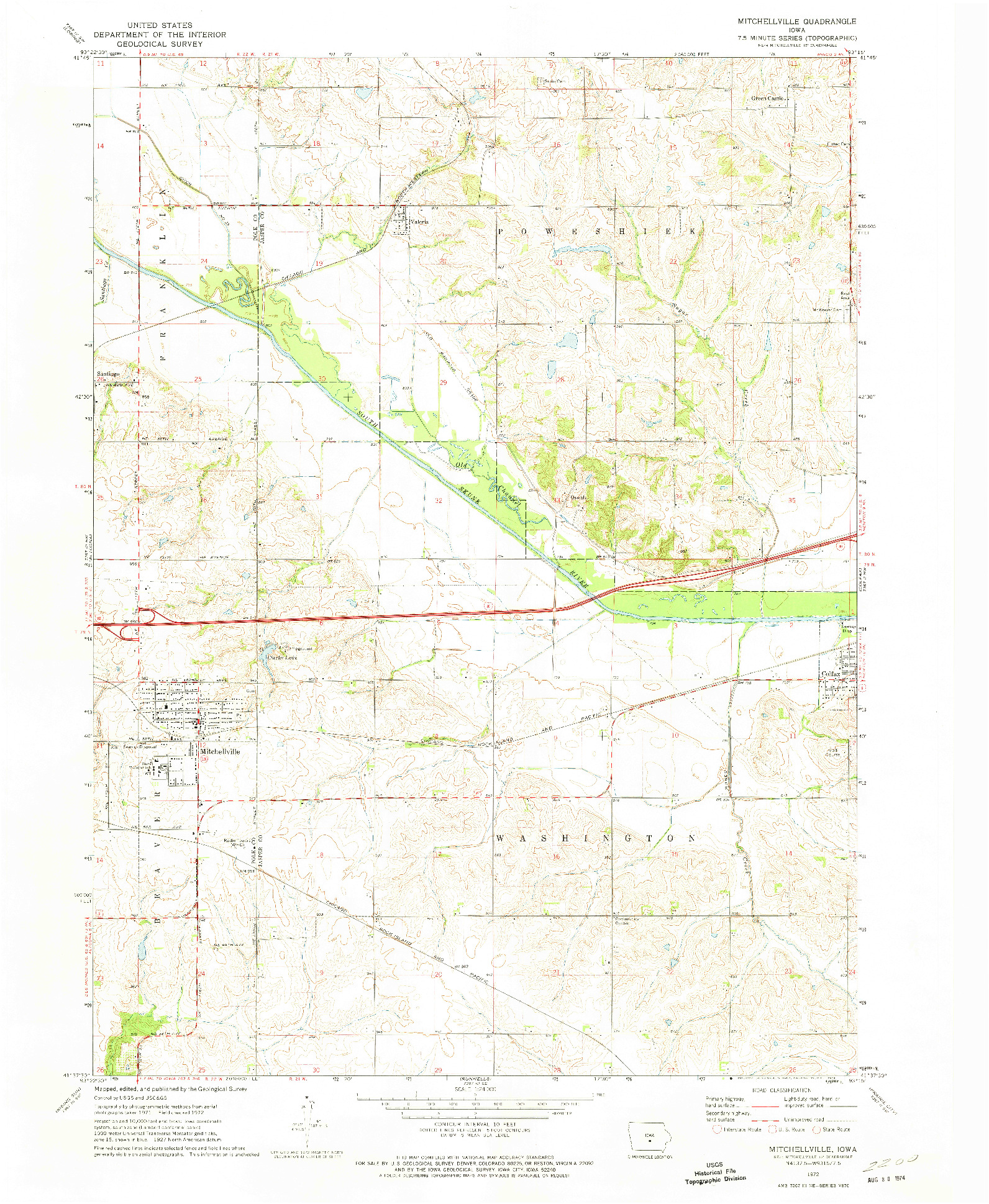 USGS 1:24000-SCALE QUADRANGLE FOR MITCHELLVILLE, IA 1972