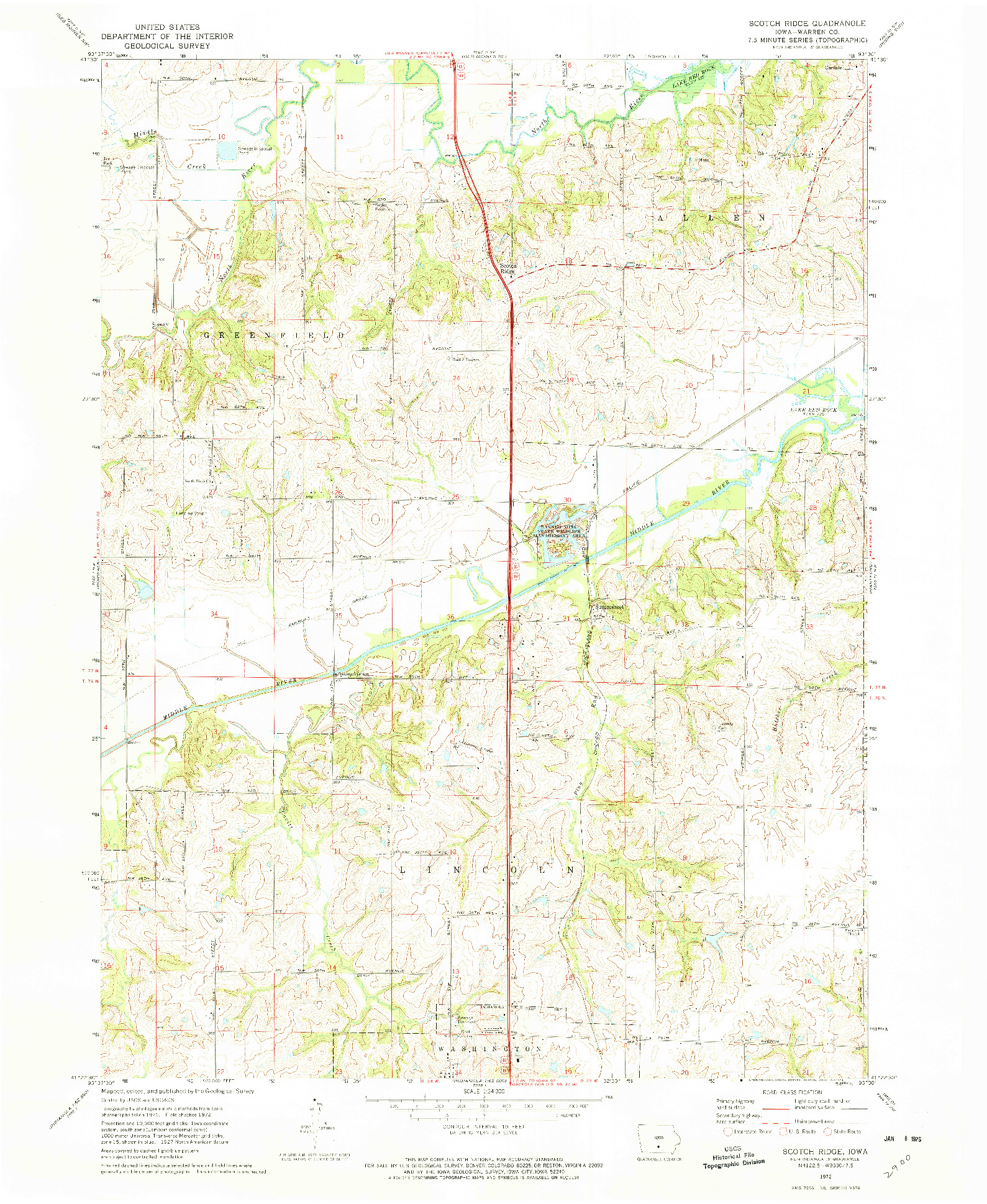 USGS 1:24000-SCALE QUADRANGLE FOR SCOTCH RIDGE, IA 1972