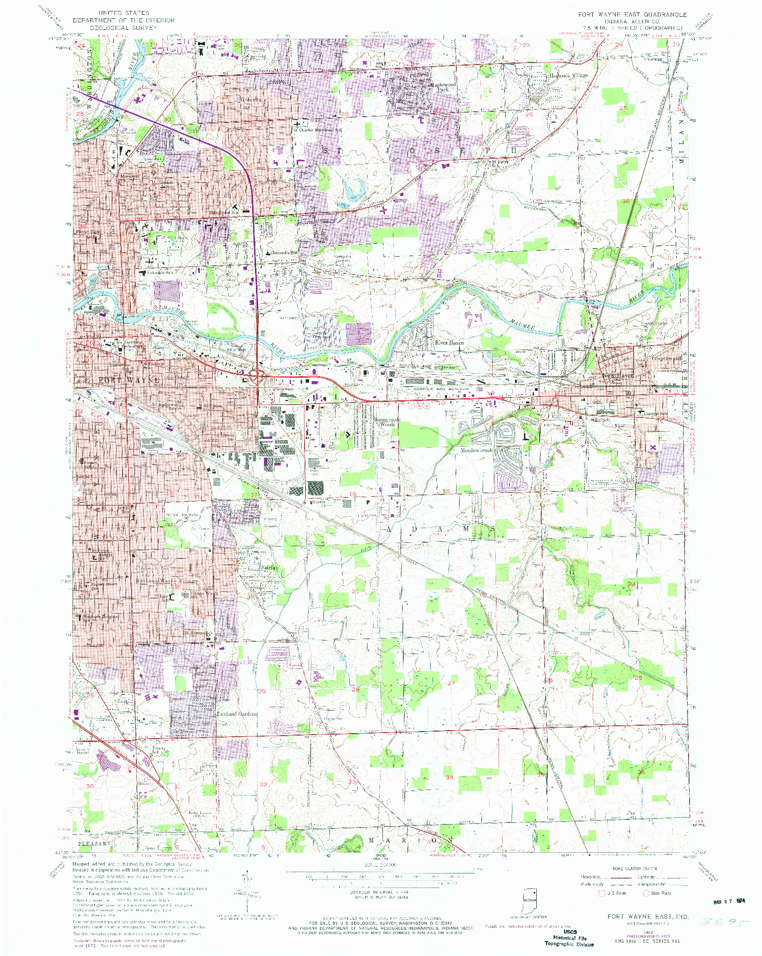 USGS 1:24000-SCALE QUADRANGLE FOR FORT WAYNE EAST, IN 1963