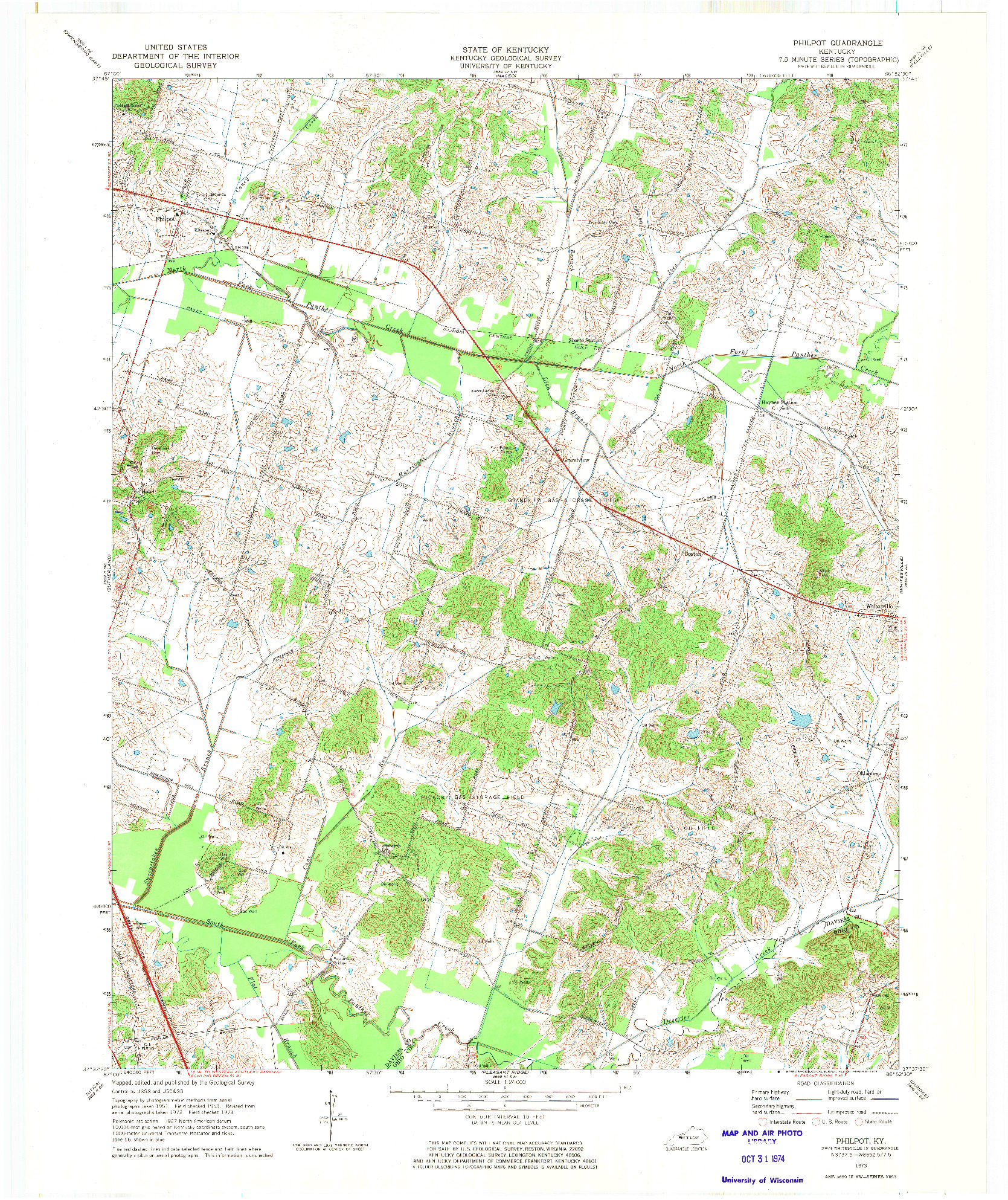 USGS 1:24000-SCALE QUADRANGLE FOR PHILPOT, KY 1973