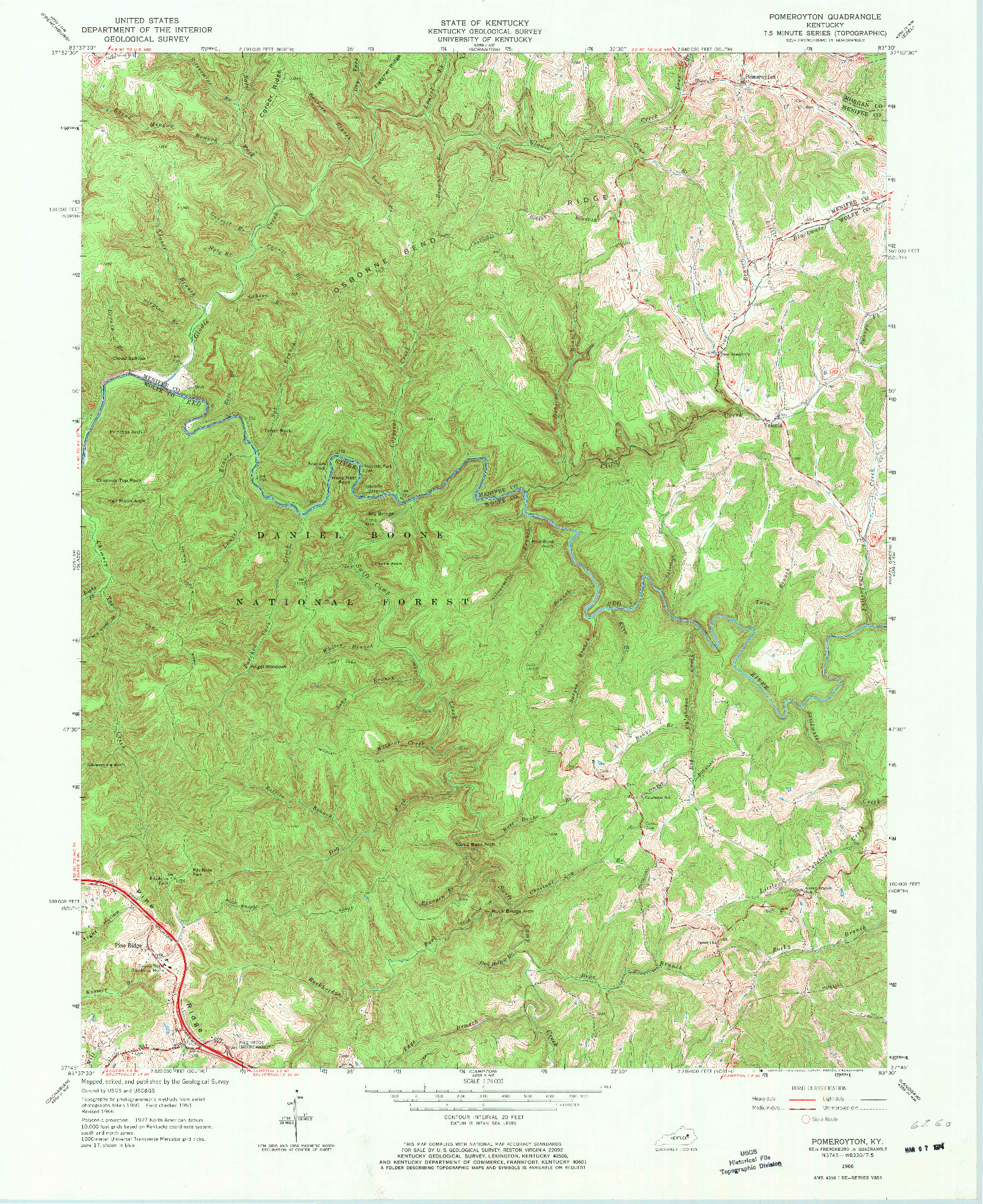 USGS 1:24000-SCALE QUADRANGLE FOR POMEROYTON, KY 1966