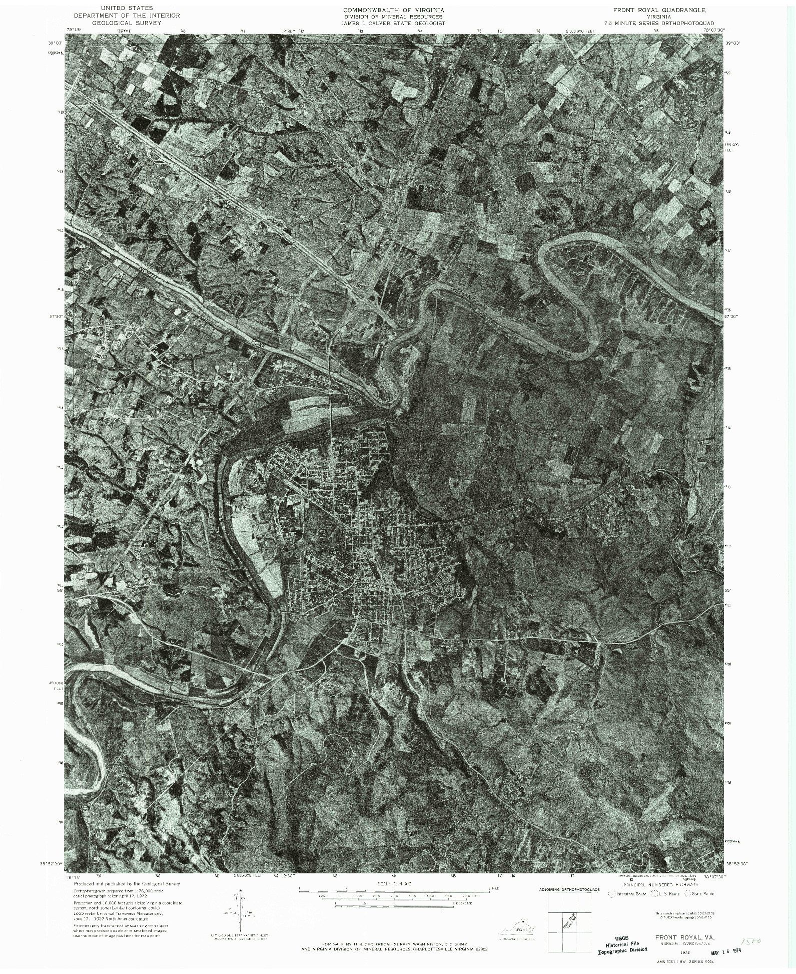 USGS 1:24000-SCALE QUADRANGLE FOR FRONT ROYAL, VA 1972