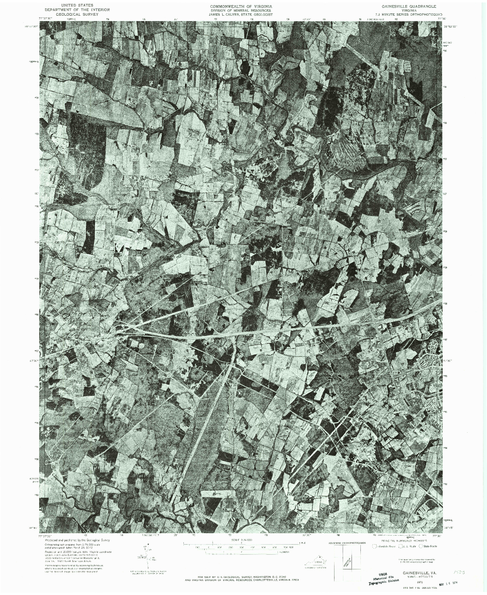 USGS 1:24000-SCALE QUADRANGLE FOR GAINESVILLE, VA 1972