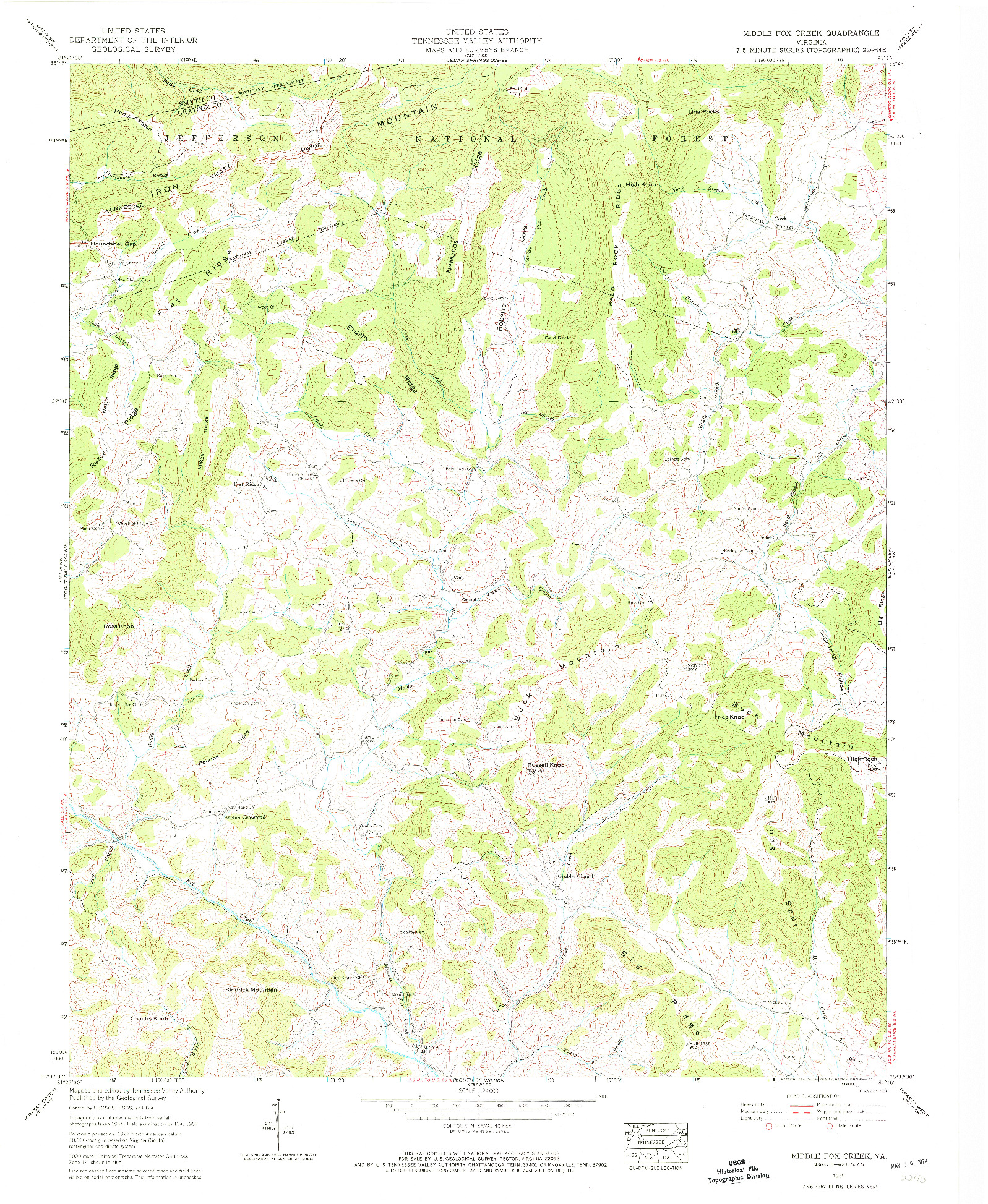 USGS 1:24000-SCALE QUADRANGLE FOR MIDDLE FOX CREEK, VA 1959