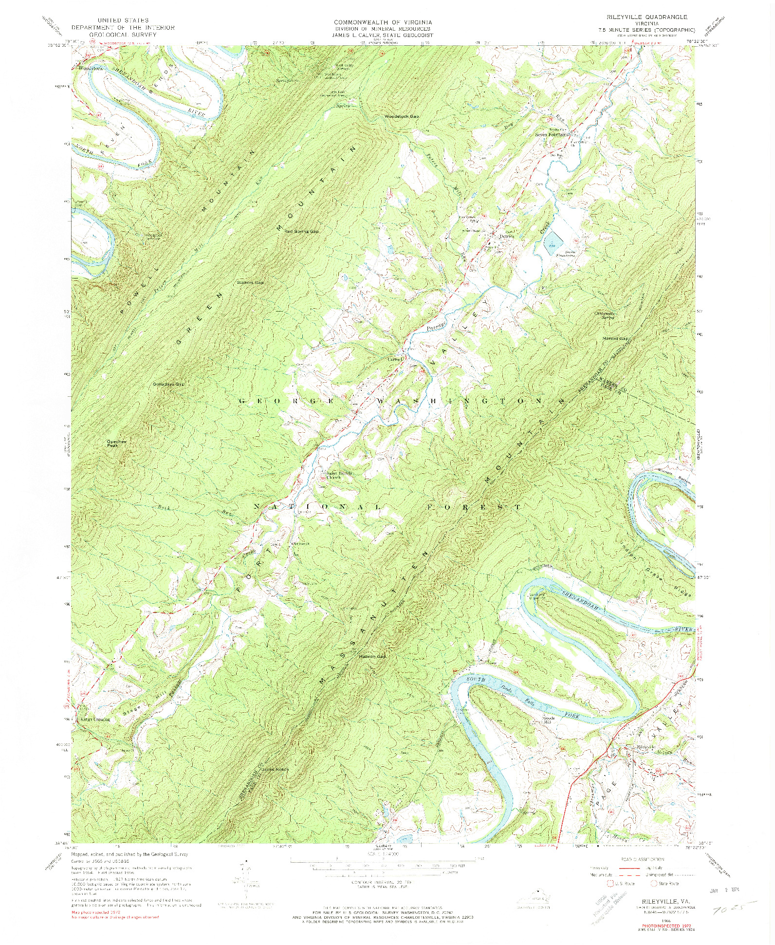 USGS 1:24000-SCALE QUADRANGLE FOR RILEYVILLE, VA 1966