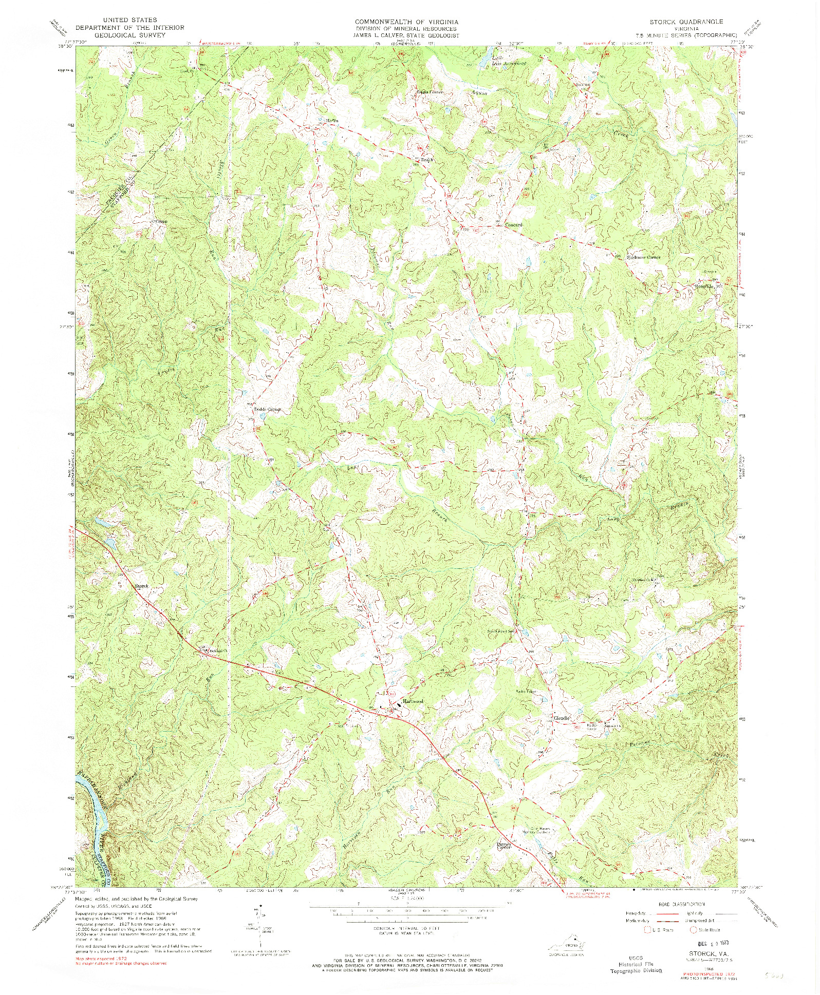 USGS 1:24000-SCALE QUADRANGLE FOR STORCK, VA 1966