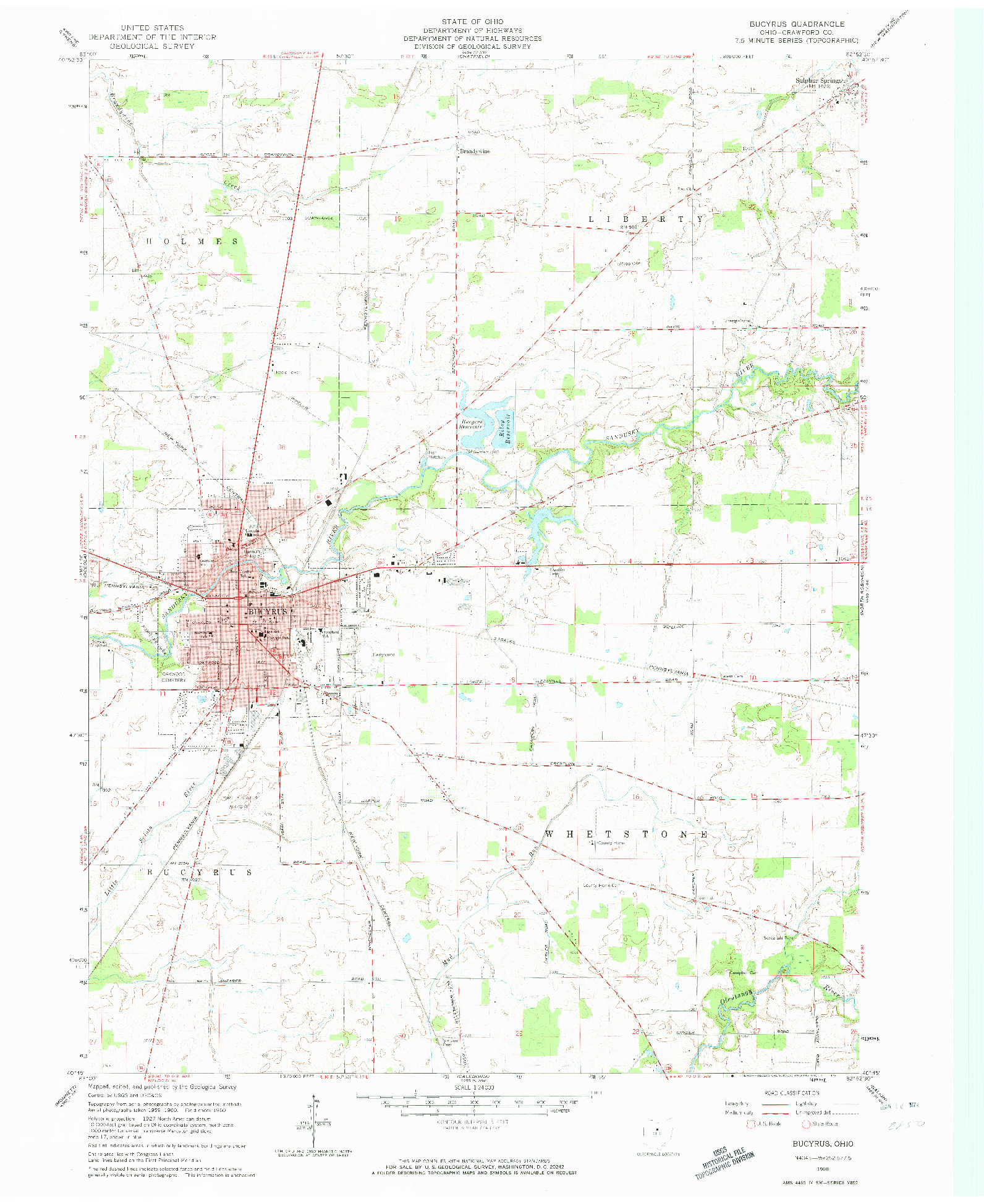 USGS 1:24000-SCALE QUADRANGLE FOR BUCYRUS, OH 1960