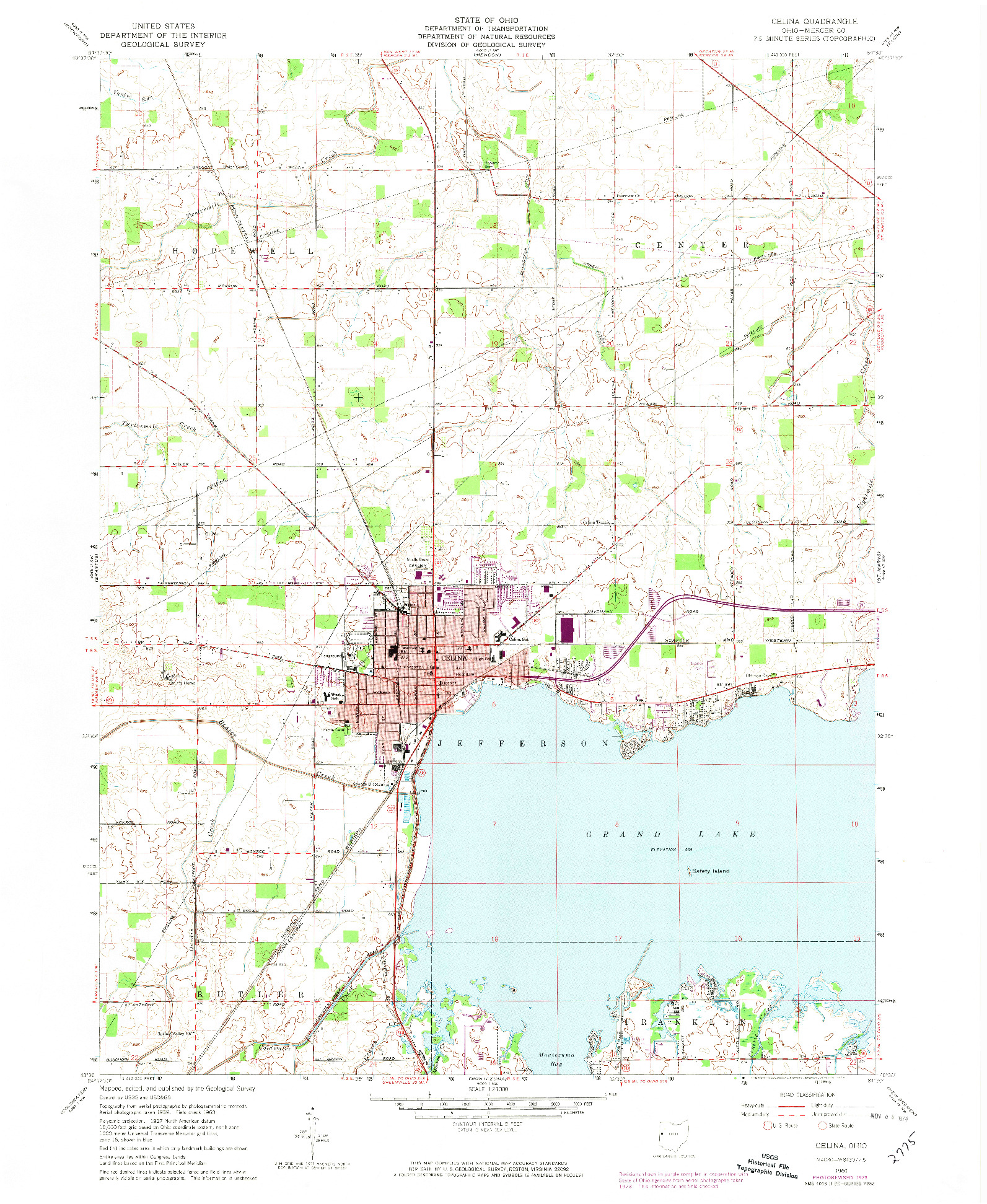 USGS 1:24000-SCALE QUADRANGLE FOR CELINA, OH 1960