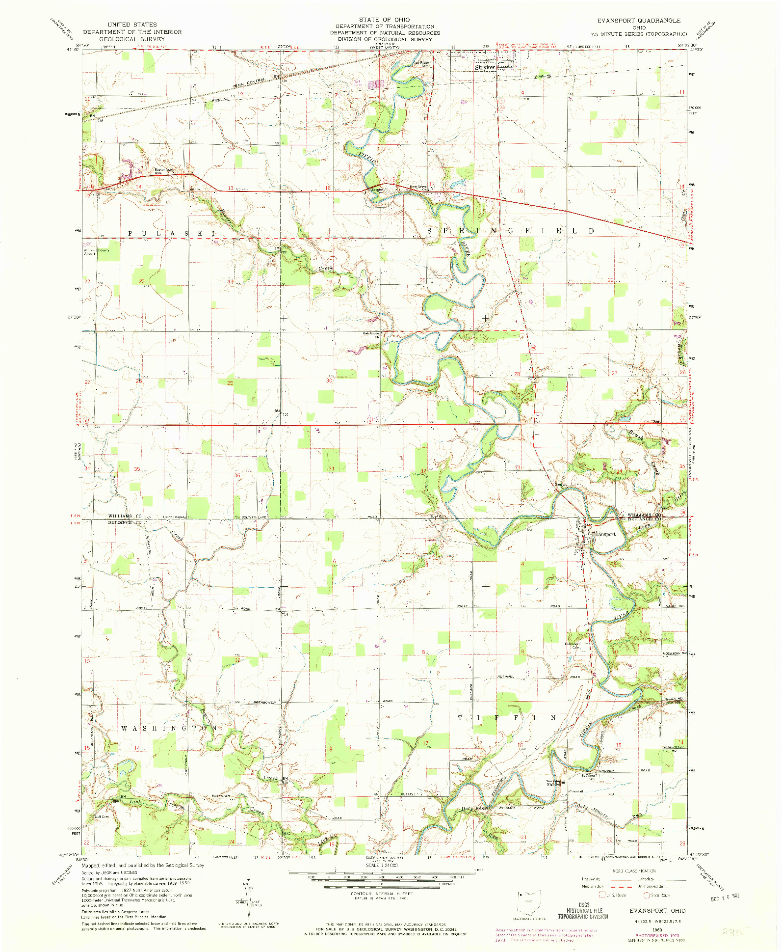 USGS 1:24000-SCALE QUADRANGLE FOR EVANSPORT, OH 1960