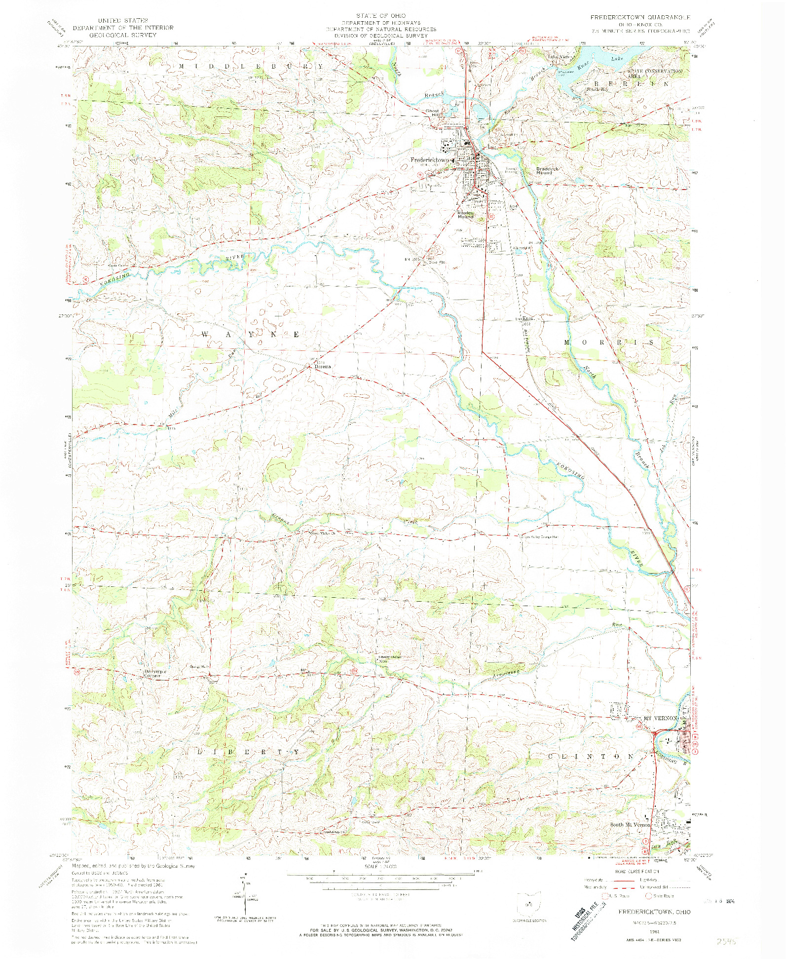 USGS 1:24000-SCALE QUADRANGLE FOR FREDERICKTOWN, OH 1961