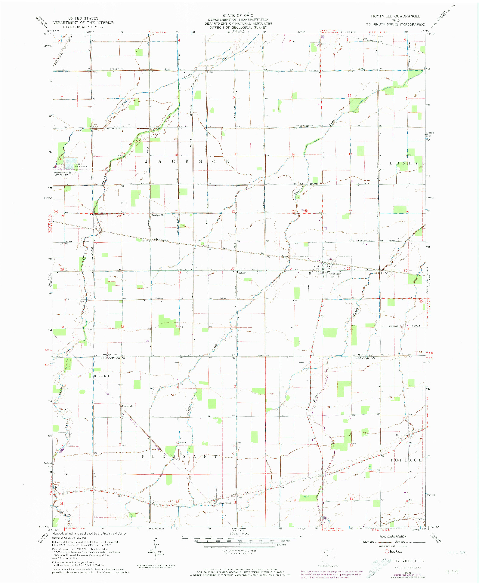 USGS 1:24000-SCALE QUADRANGLE FOR HOYTVILLE, OH 1960