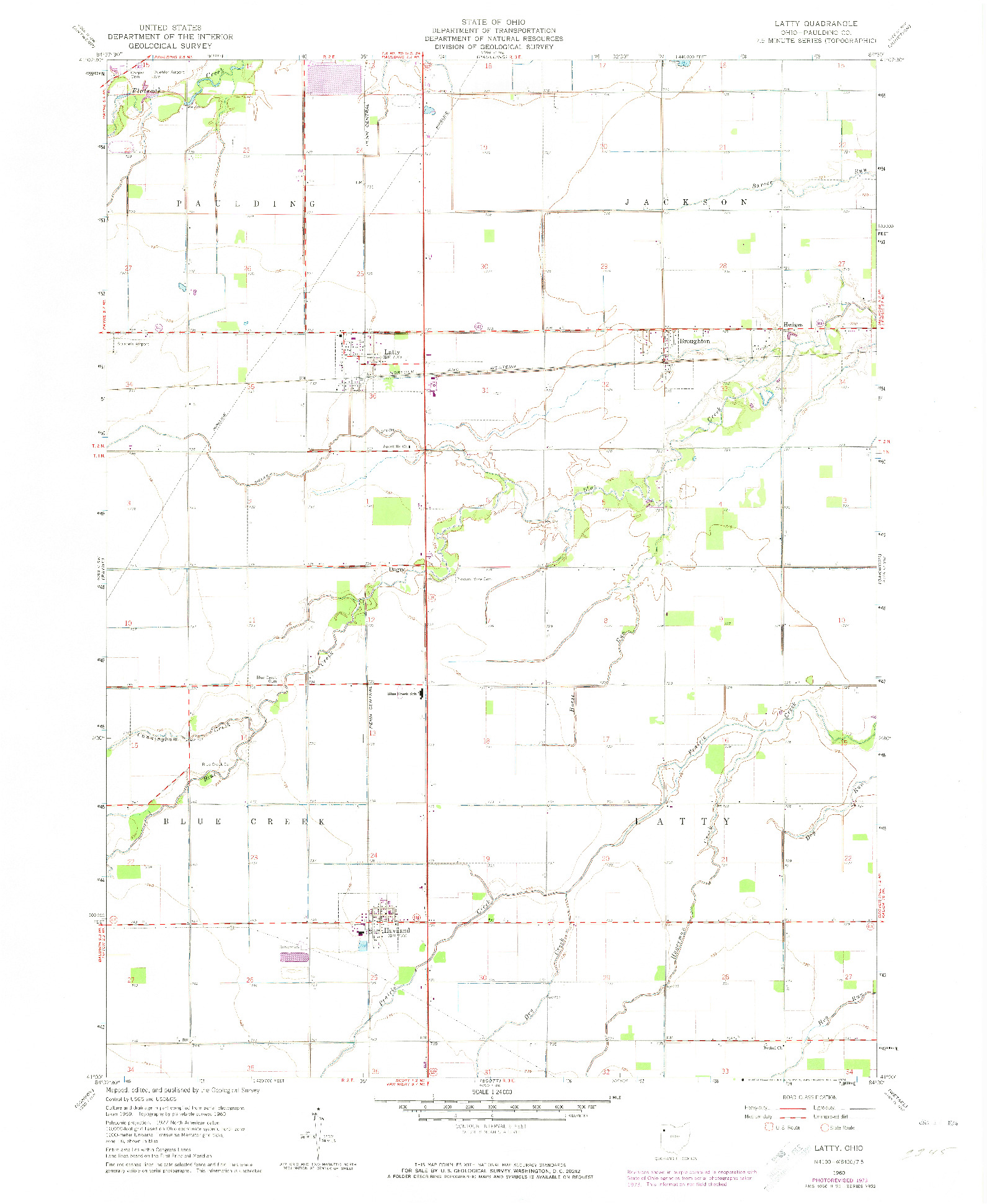 USGS 1:24000-SCALE QUADRANGLE FOR LATTY, OH 1960