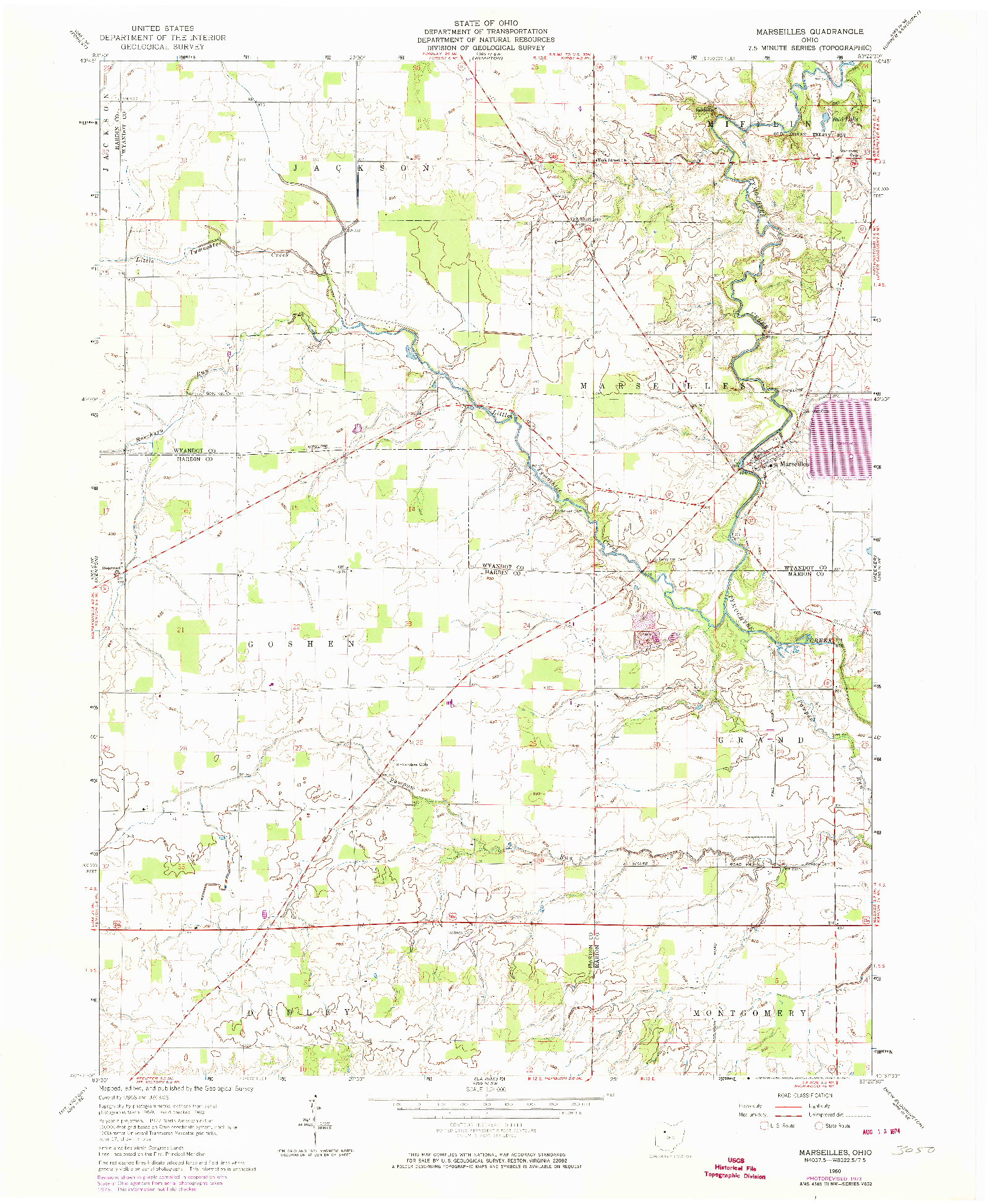 USGS 1:24000-SCALE QUADRANGLE FOR MARSEILLES, OH 1960