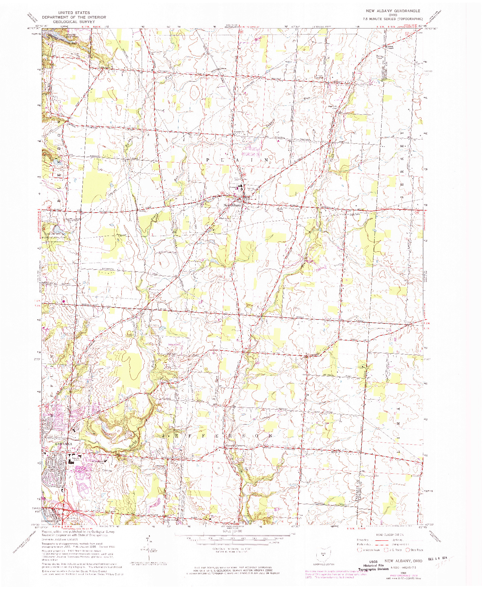 USGS 1:24000-SCALE QUADRANGLE FOR NEW ALBANY, OH 1966