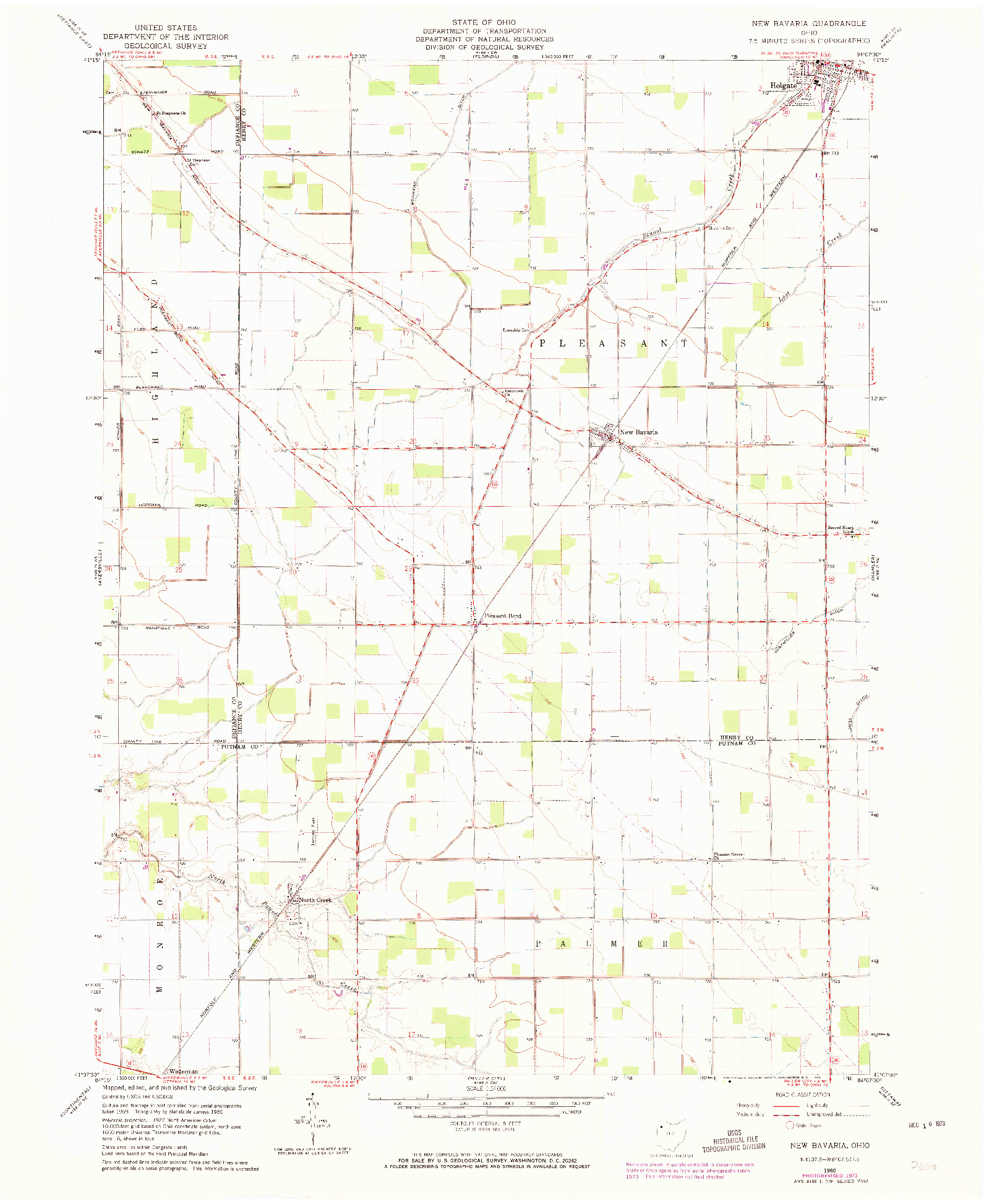 USGS 1:24000-SCALE QUADRANGLE FOR NEW BAVARIA, OH 1960