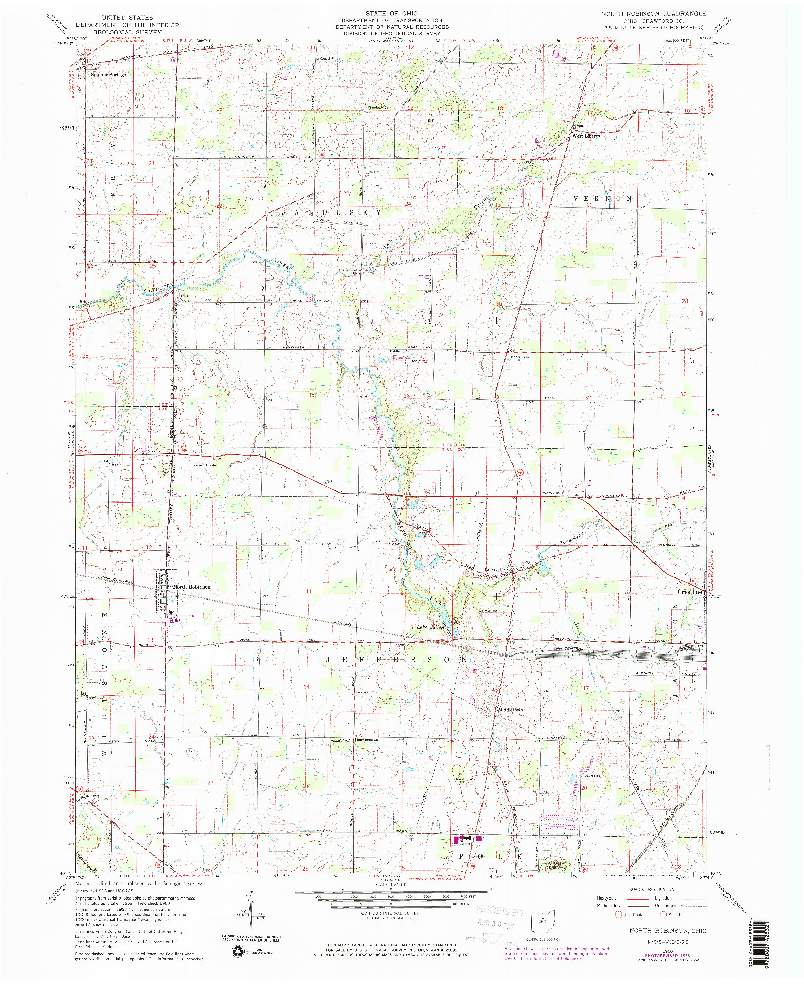 USGS 1:24000-SCALE QUADRANGLE FOR NORTH ROBINSON, OH 1960