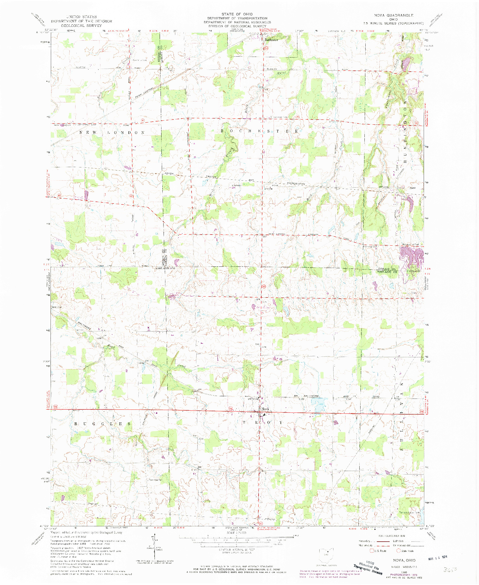 USGS 1:24000-SCALE QUADRANGLE FOR NOVA, OH 1960