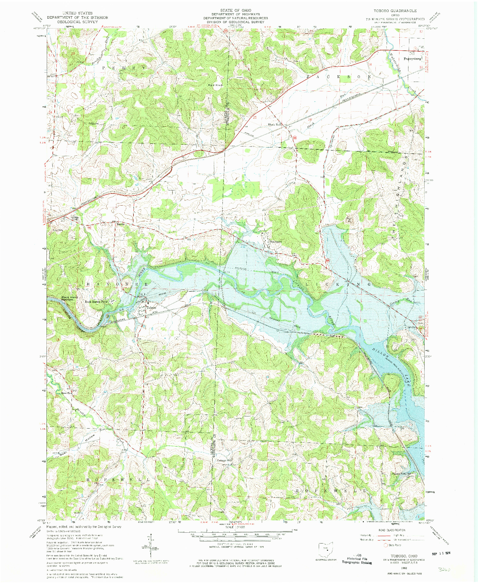 USGS 1:24000-SCALE QUADRANGLE FOR TOBOSO, OH 1962