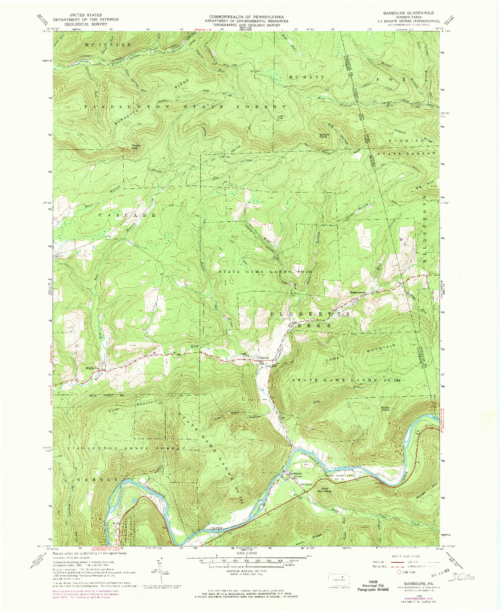 USGS 1:24000-SCALE QUADRANGLE FOR BARBOURS, PA 1965