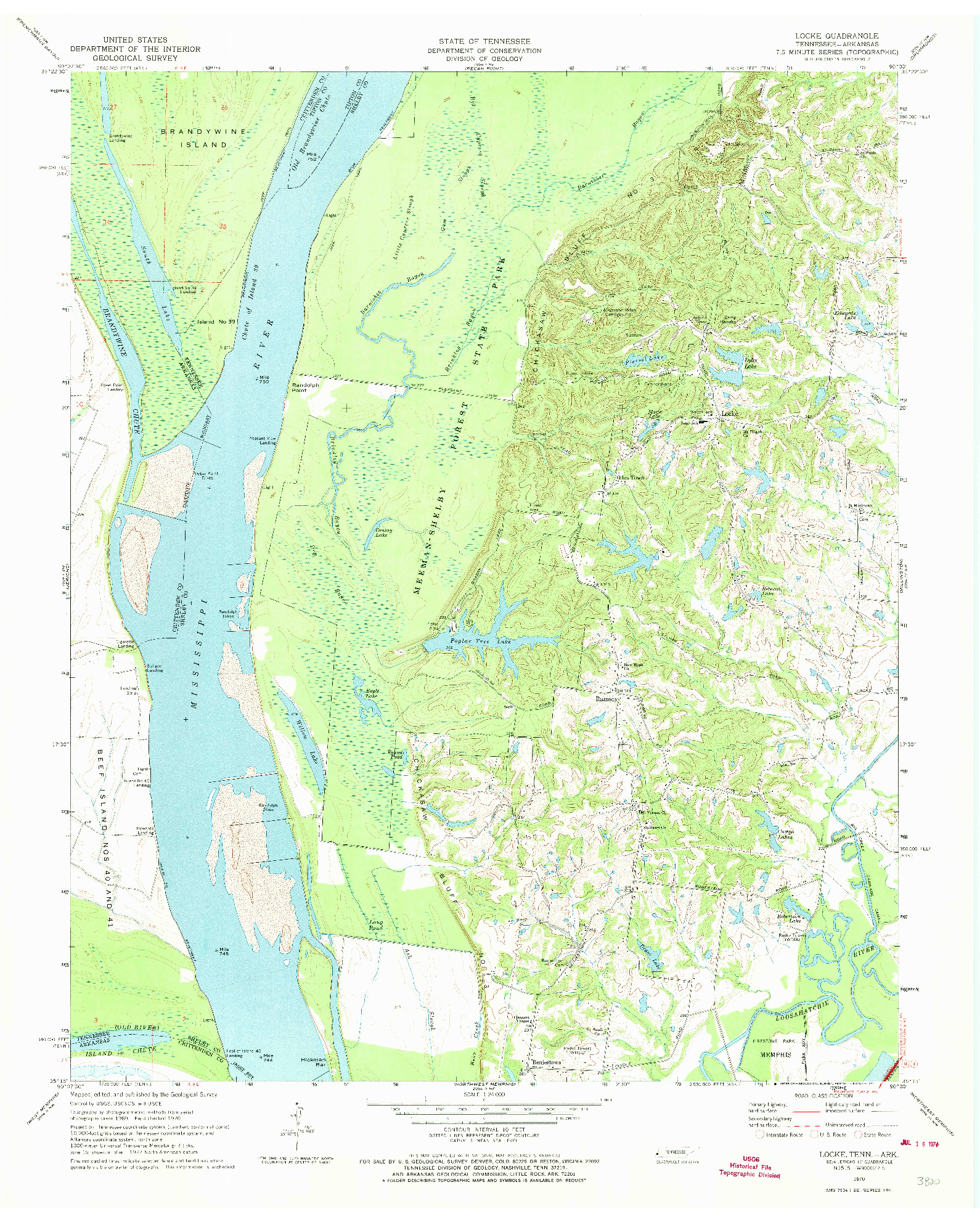 USGS 1:24000-SCALE QUADRANGLE FOR LOCKE, TN 1970