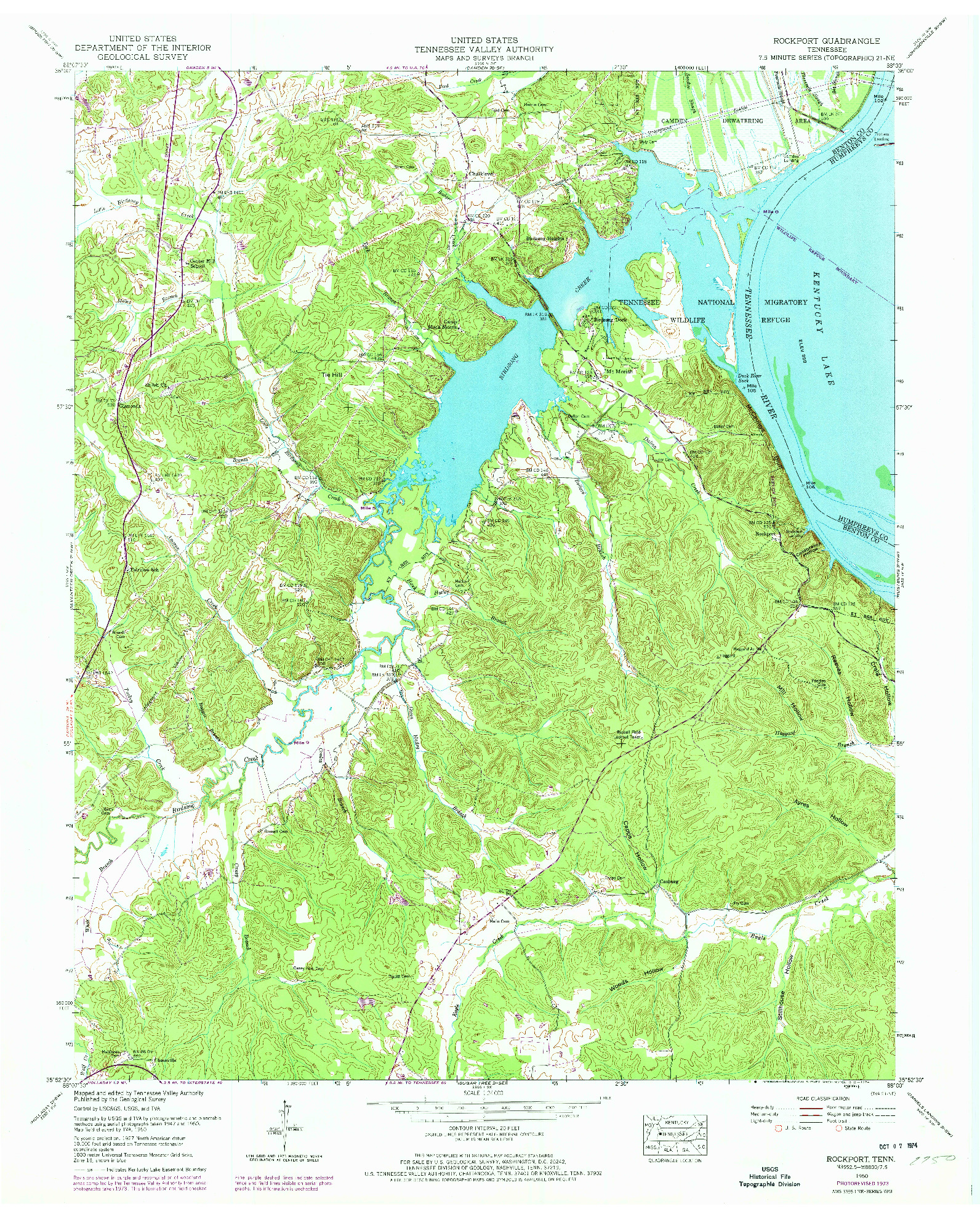 USGS 1:24000-SCALE QUADRANGLE FOR ROCKPORT, TN 1950