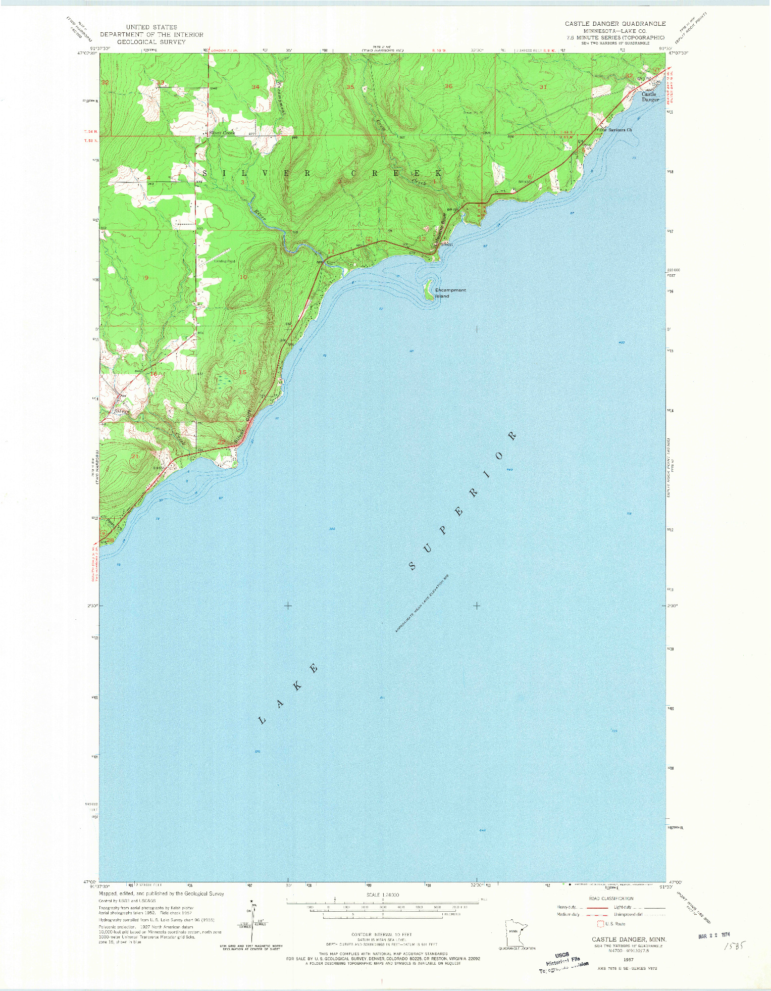 USGS 1:24000-SCALE QUADRANGLE FOR CASTLE DANGER, MN 1957