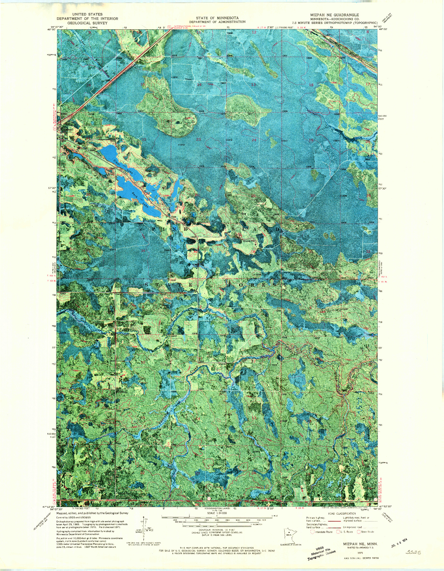 USGS 1:24000-SCALE QUADRANGLE FOR MIZPAH NE, MN 1971