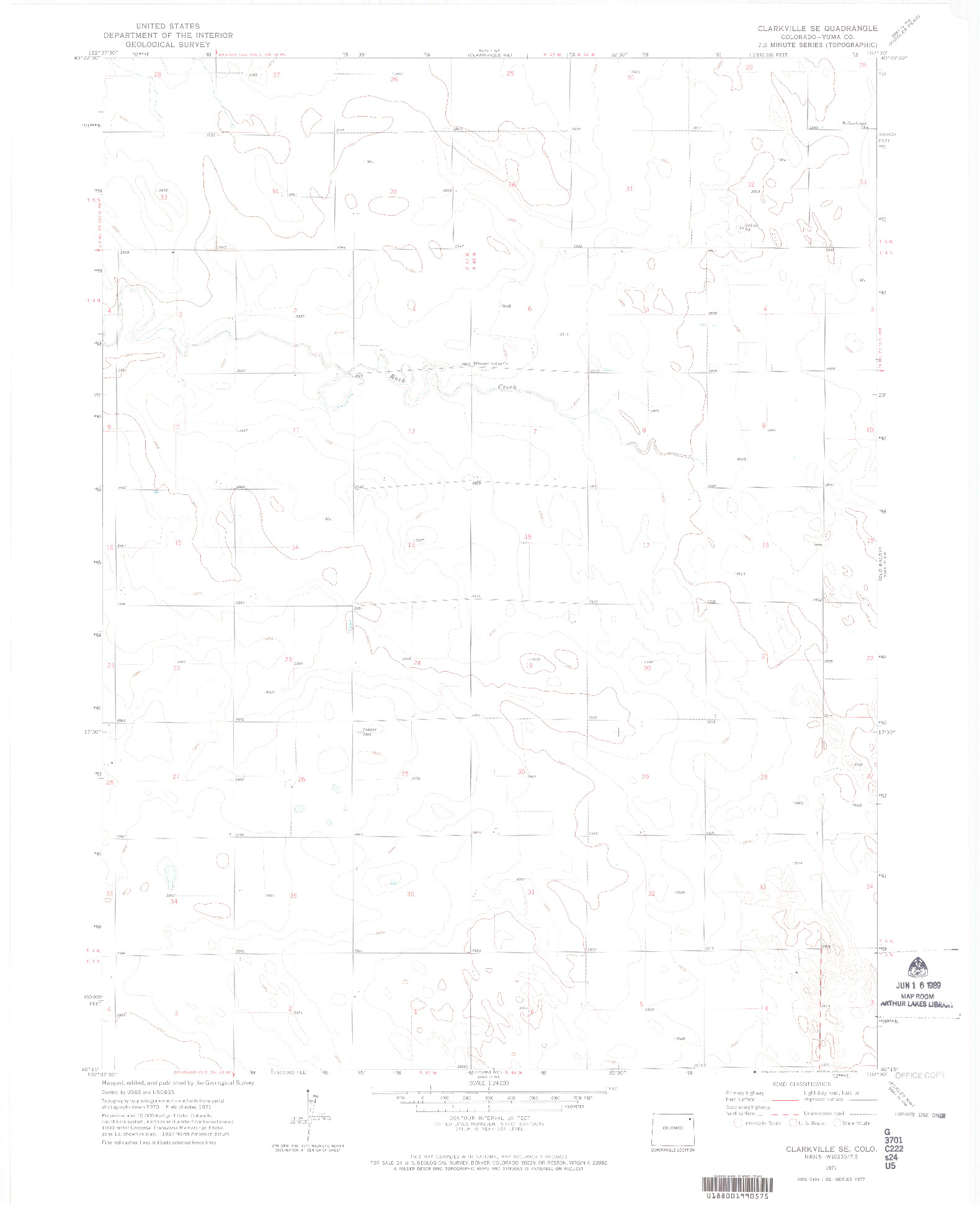 USGS 1:24000-SCALE QUADRANGLE FOR CLARKVILLE SE, CO 1971