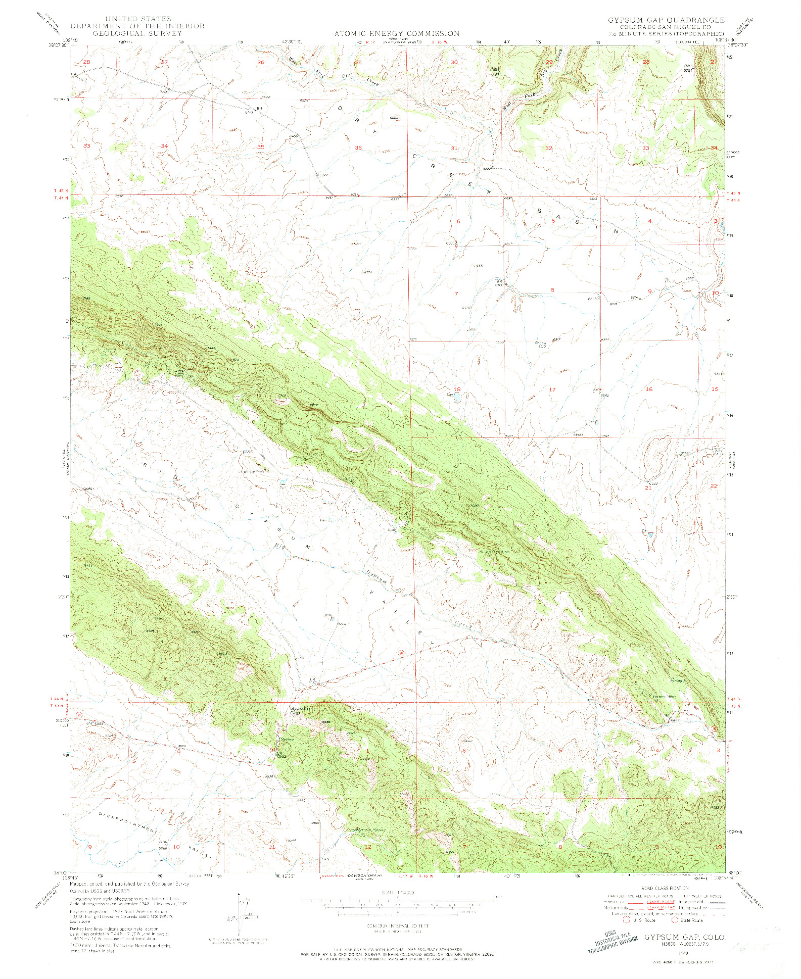 USGS 1:24000-SCALE QUADRANGLE FOR GYPSUM GAP, CO 1948