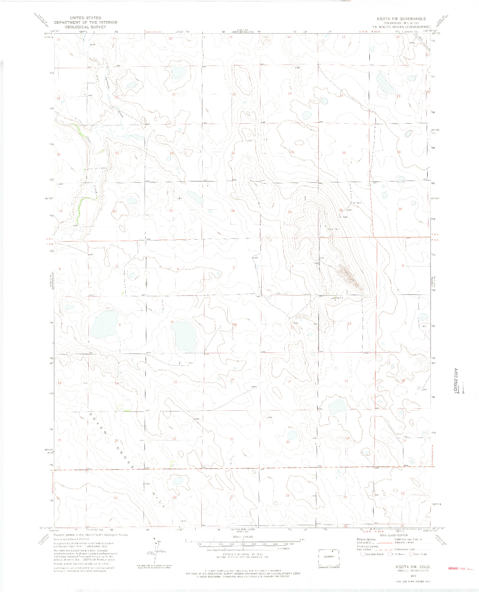USGS 1:24000-SCALE QUADRANGLE FOR KEOTA NW, CO 1972
