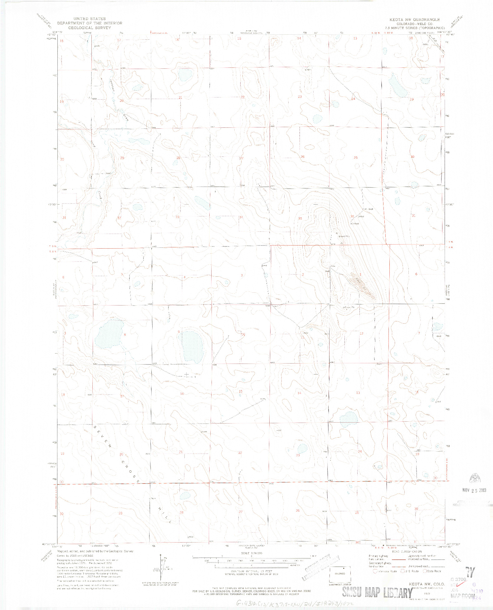 USGS 1:24000-SCALE QUADRANGLE FOR KEOTA NW, CO 1972