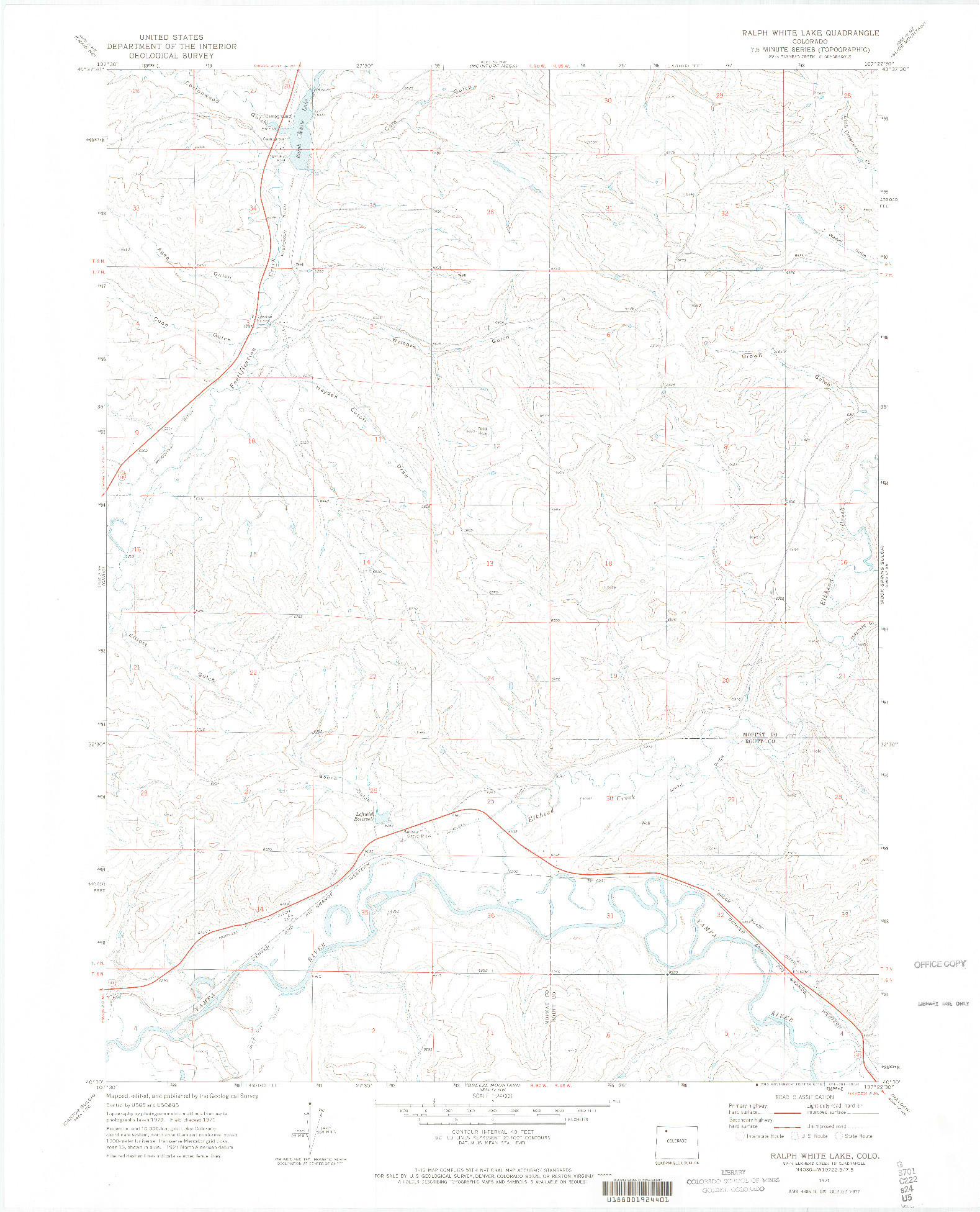 USGS 1:24000-SCALE QUADRANGLE FOR RALPH WHITE LAKE, CO 1971