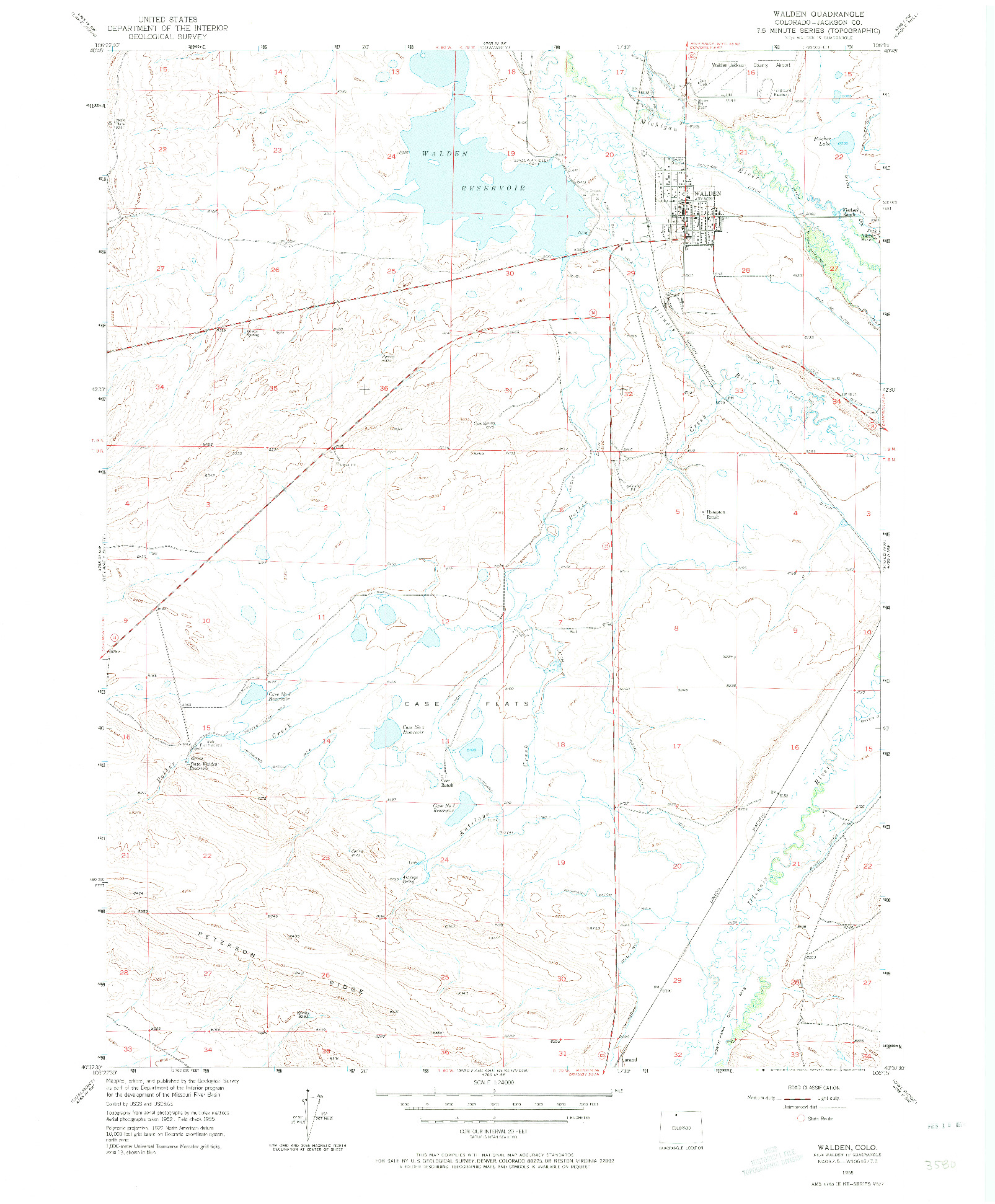 USGS 1:24000-SCALE QUADRANGLE FOR WALDEN, CO 1955